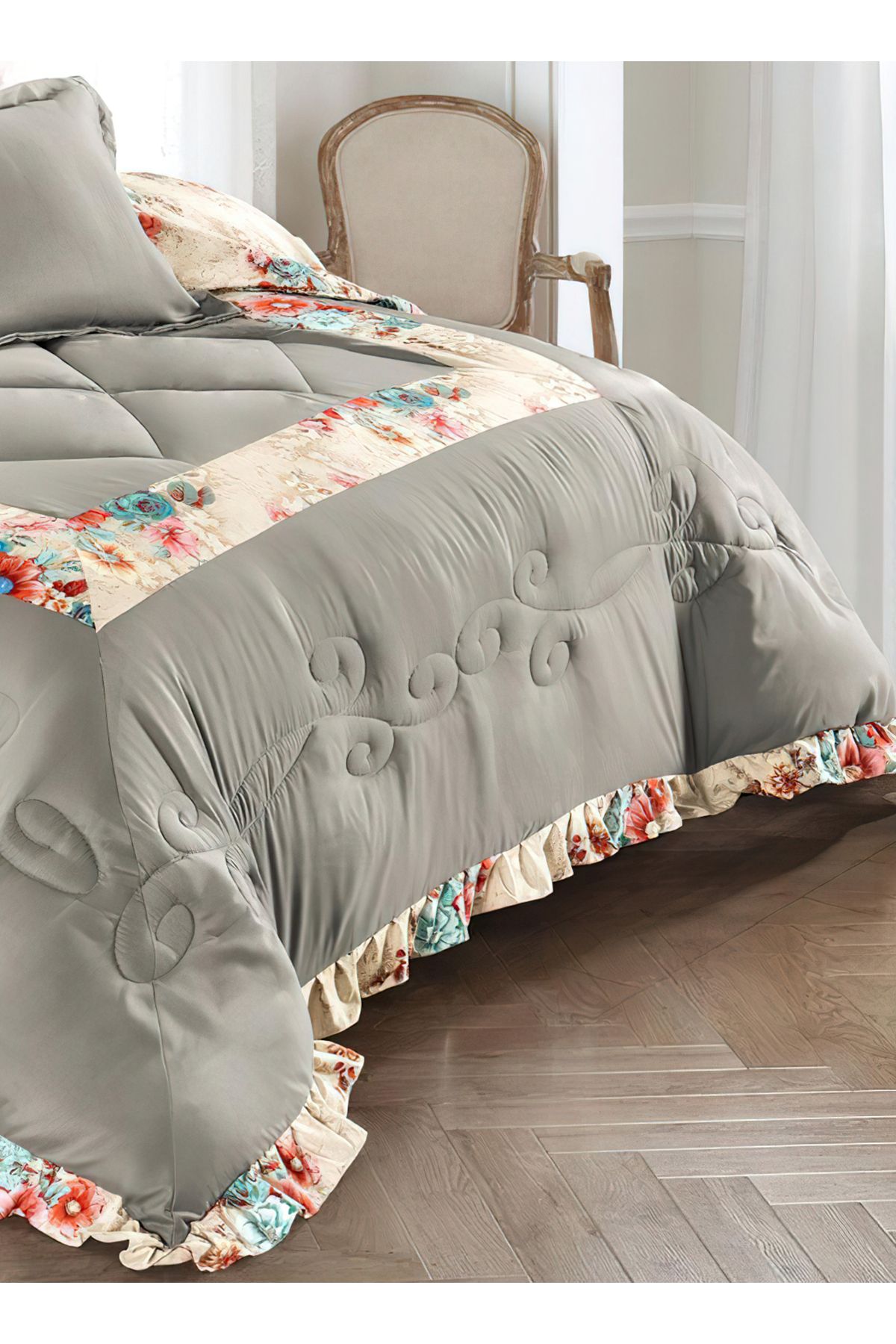 Generic-Comforter Set 4 Piece Single Size Elegant Bedspread Lightweight Comforter Suitable for All Seasons 3