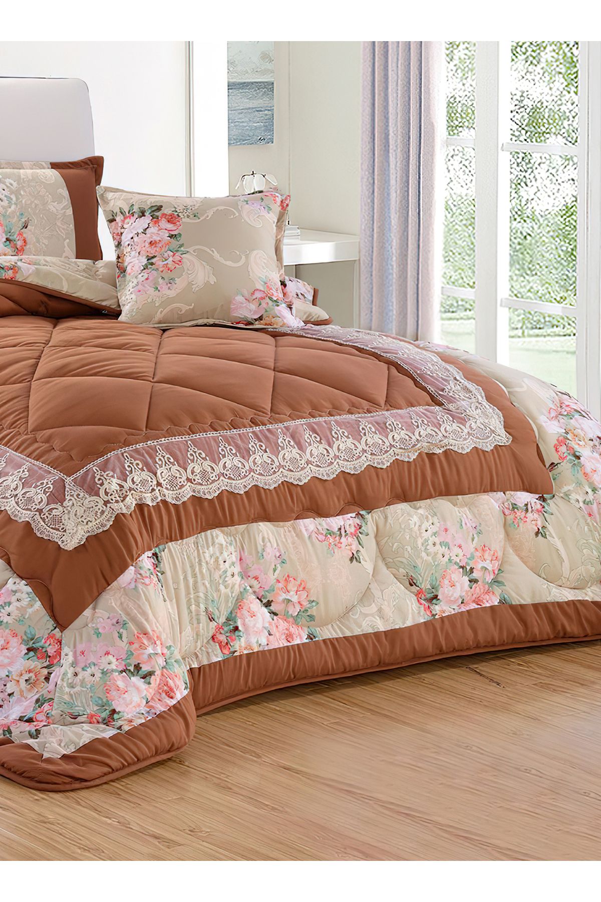 Generic-Comforter Set 4 Piece Single Size Elegant Bedspread Lightweight Comforter Suitable for All Seasons 3
