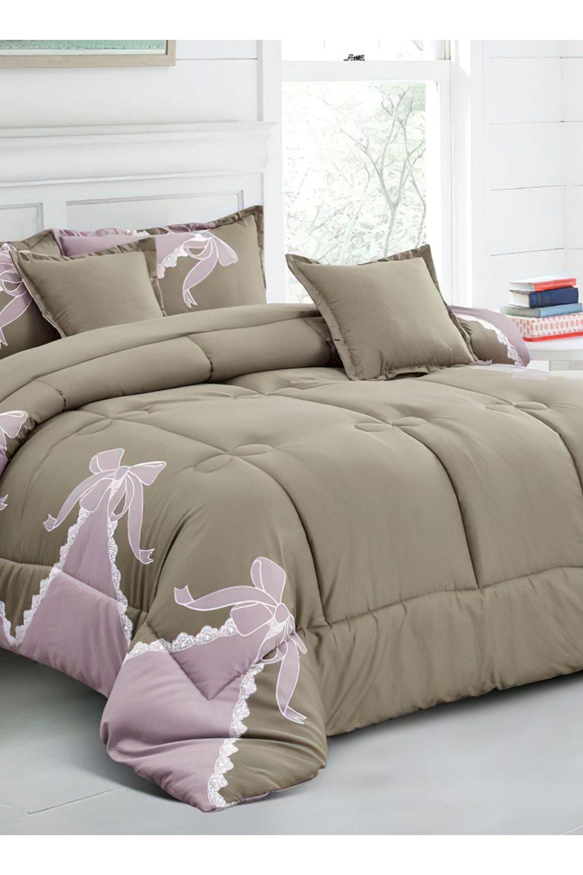Generic-Comforter Set 4 Piece Single Size Elegant Bedspread Lightweight Comforter Suitable for All Seasons 4