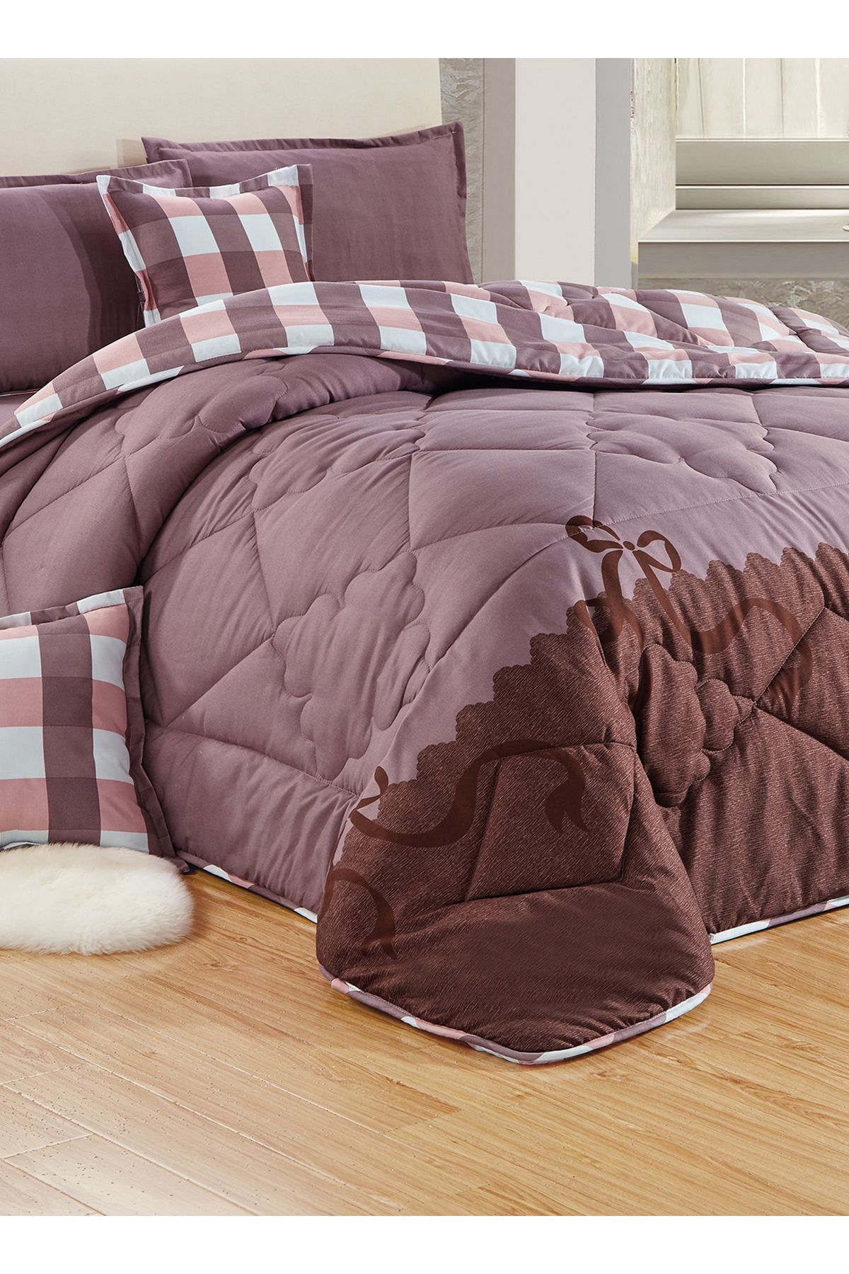Generic-Comforter Set 4 Piece Single Size Elegant Bedspread Lightweight Comforter Suitable for All Seasons 4