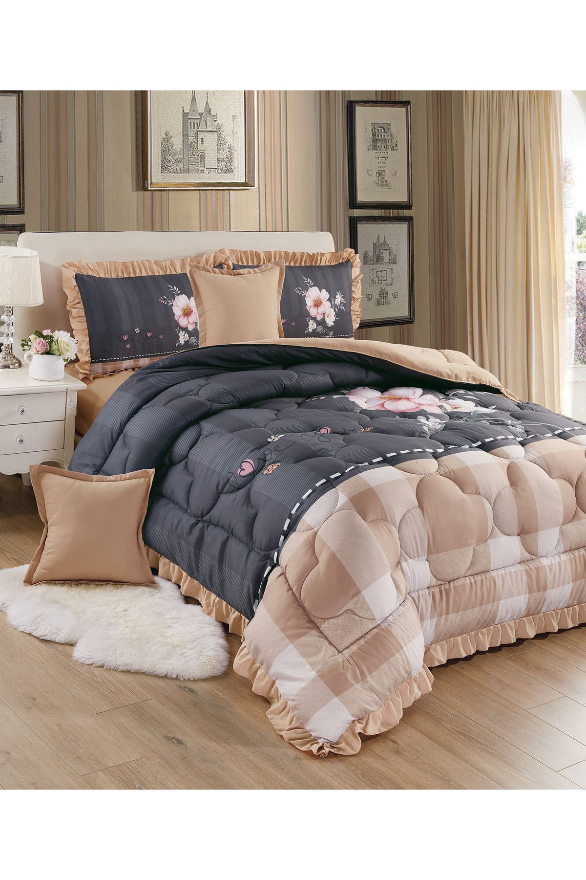 Generic-Comforter Set 4 Piece Single Size Elegant Bedspread Lightweight Comforter Suitable for All Seasons 5