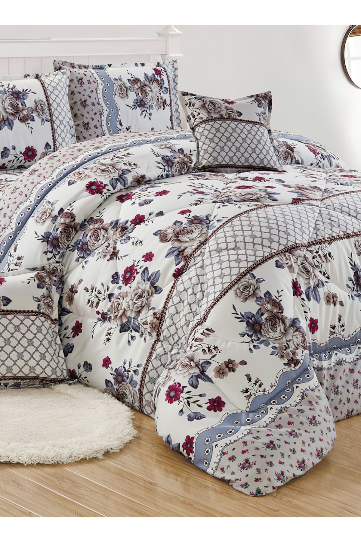 Generic-Comforter Set 4 Piece Single Size Elegant Bedspread Lightweight Comforter Suitable for All Seasons 4