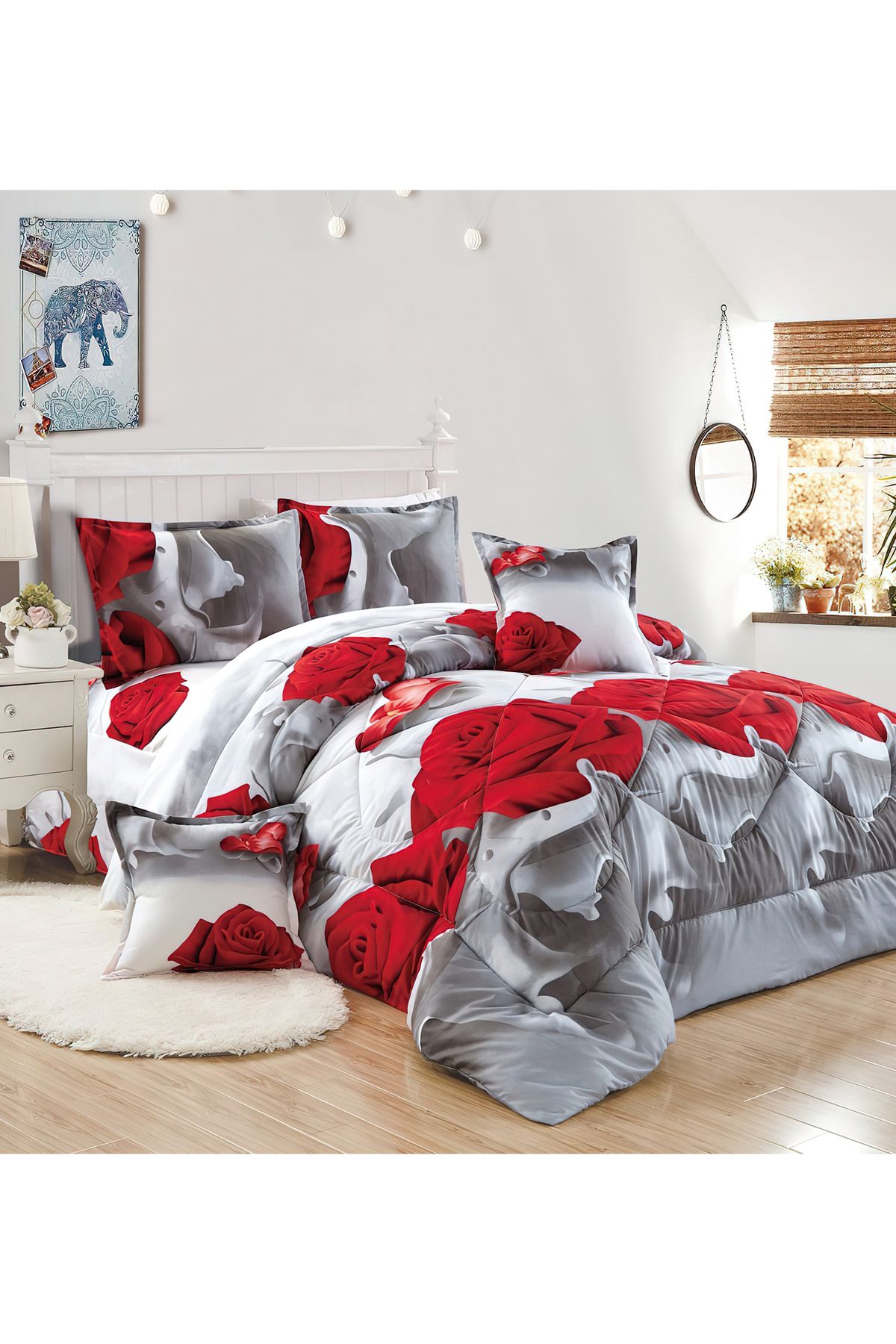 Generic-Comforter Set 4 Piece Single Size Elegant Bedspread Lightweight Comforter Suitable for All Seasons 1