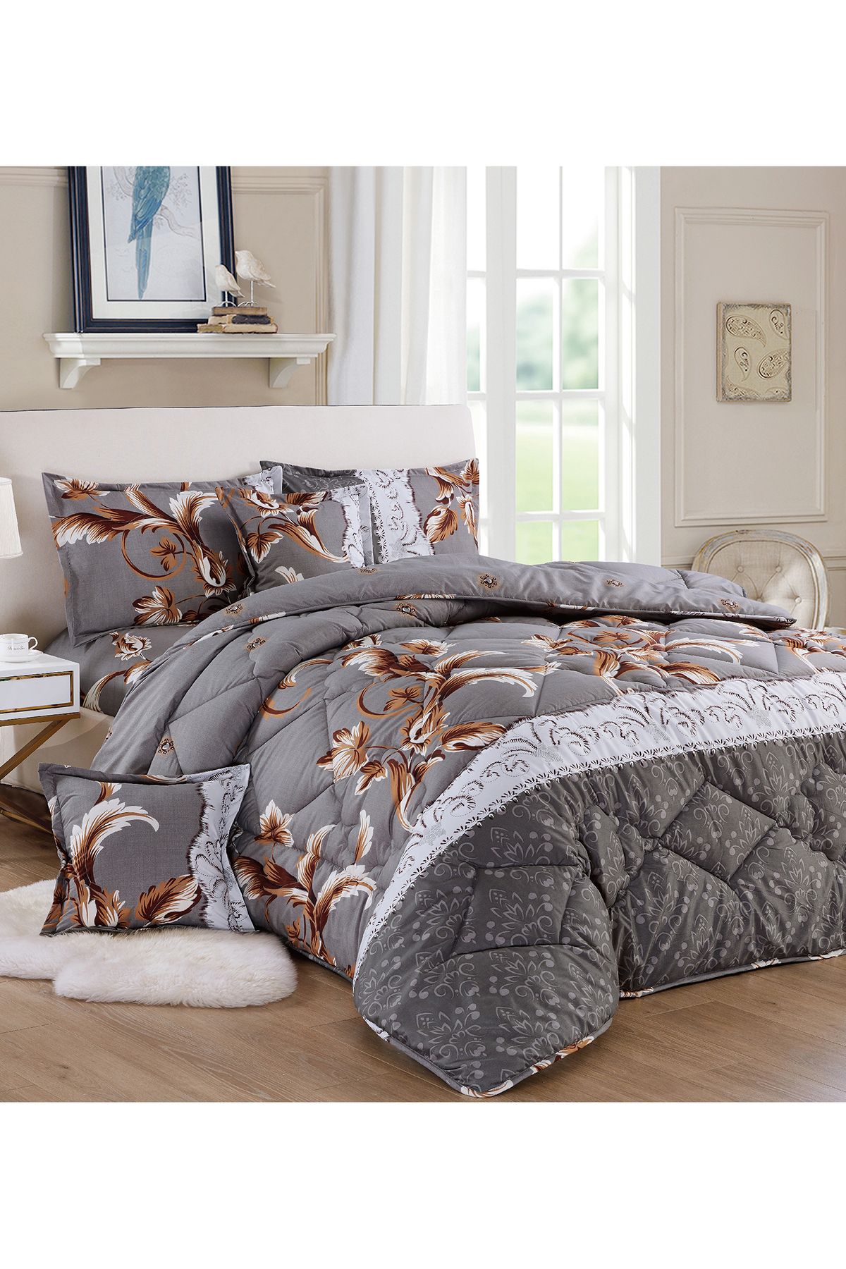 Generic-Comforter Set 4 Piece Single Size Elegant Bedspread Lightweight Comforter Suitable for All Seasons 1