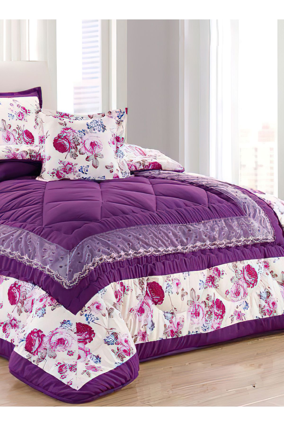 Generic-Comforter Set 4 Piece Single Size Elegant Bedspread Lightweight Comforter Suitable for All Seasons 3