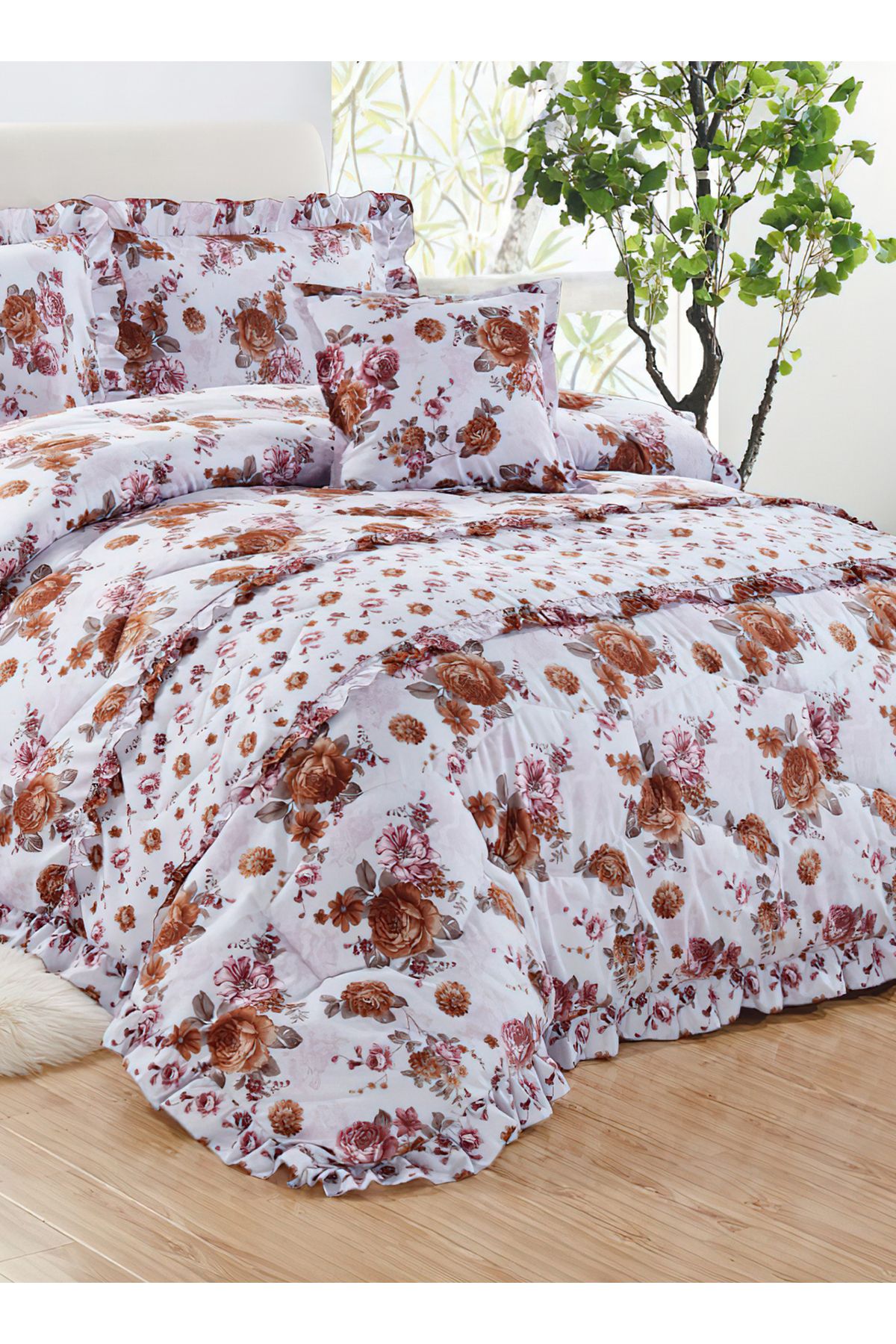 Generic-Comforter Set 4 Piece Single Size Elegant Bedspread Lightweight Comforter Suitable for All Seasons 4