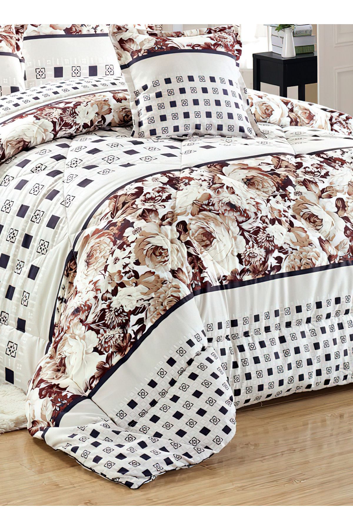 Generic-Comforter Set 4 Piece Single Size Elegant Bedspread Lightweight Comforter Suitable for All Seasons 4