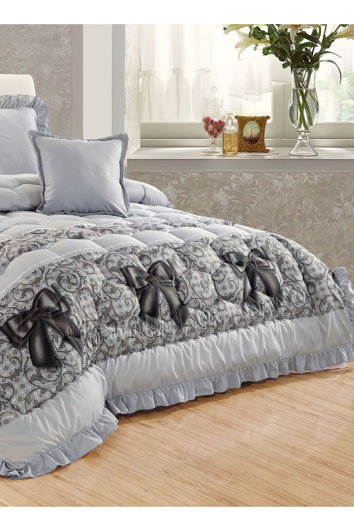 Generic-Comforter Set 4 Piece Single Size Elegant Bedspread Lightweight Comforter Suitable for All Seasons 3