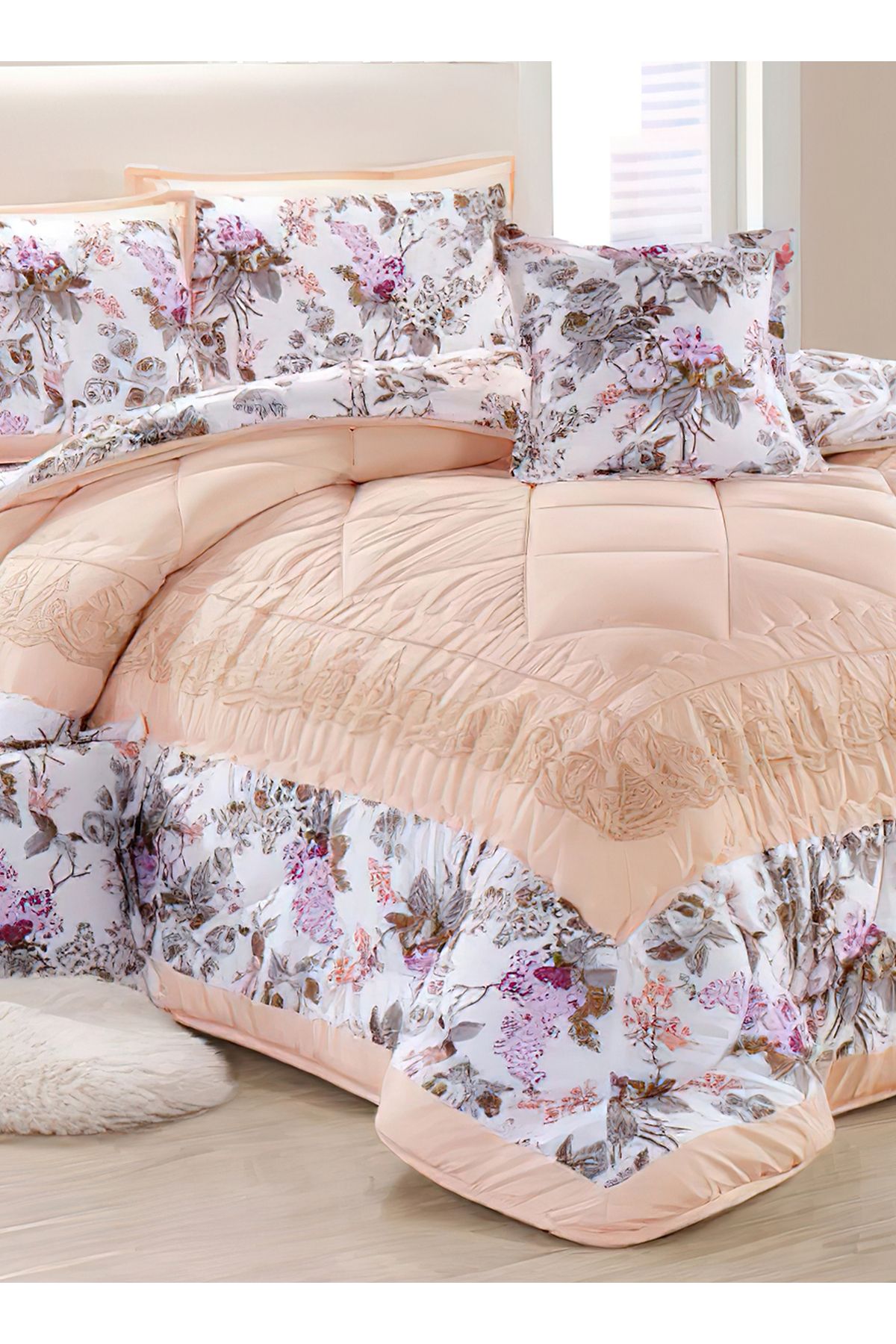 Generic-Comforter Set 4 Piece Single Size Elegant Bedspread Lightweight Comforter Suitable for All Seasons 4