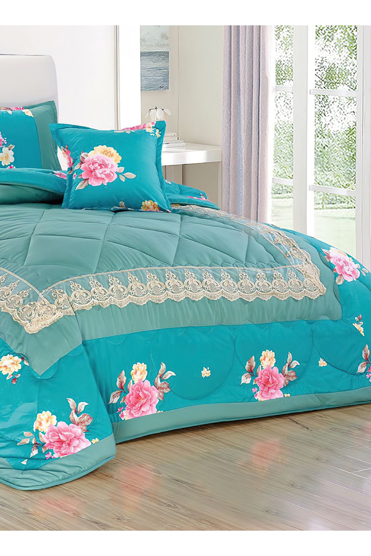 Generic-Comforter Set 4 Piece Single Size Elegant Bedspread Lightweight Comforter Suitable for All Seasons 3