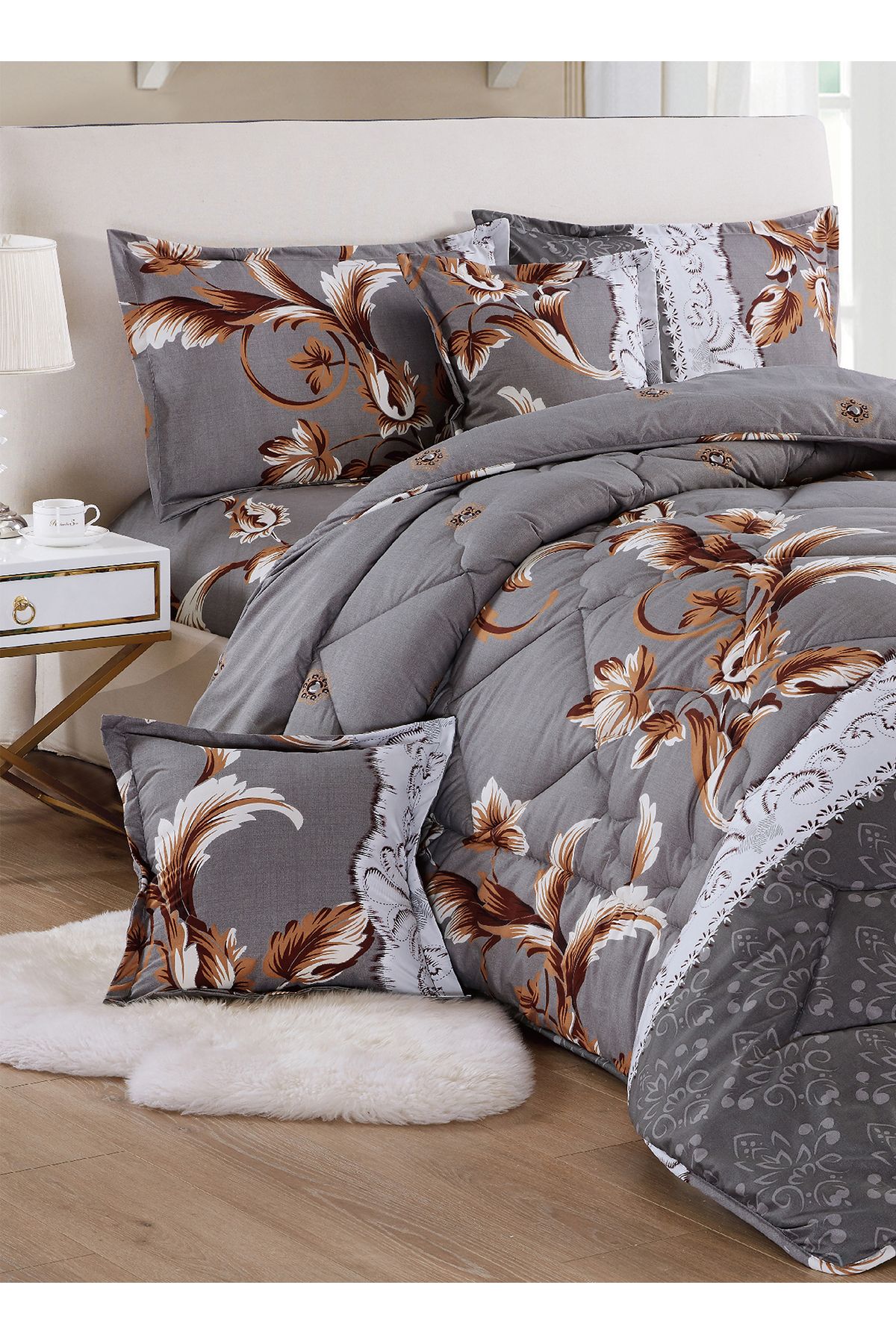 Generic-Comforter Set 4 Piece Single Size Elegant Bedspread Lightweight Comforter Suitable for All Seasons 2
