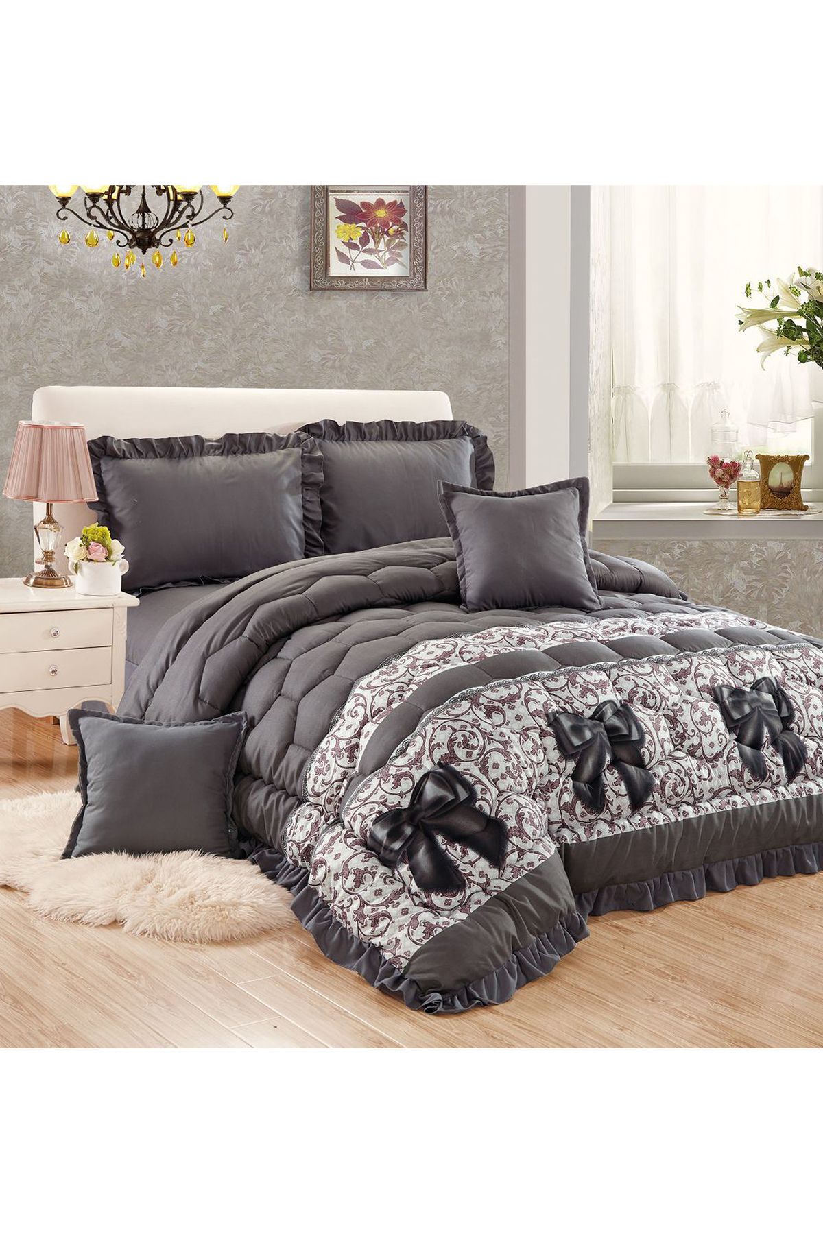 Generic-Comforter Set 4 Piece Single Size Elegant Bedspread Lightweight Comforter Suitable for All Seasons 1