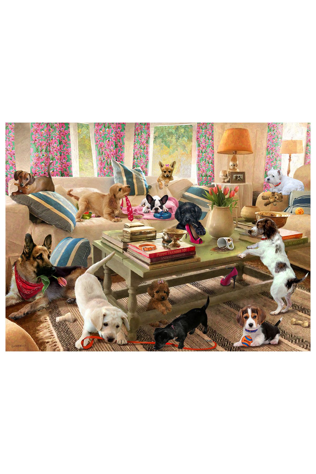 Prime 3D Giordano Köpekler Oturma Odasında Puzzle 300 Parça 12235