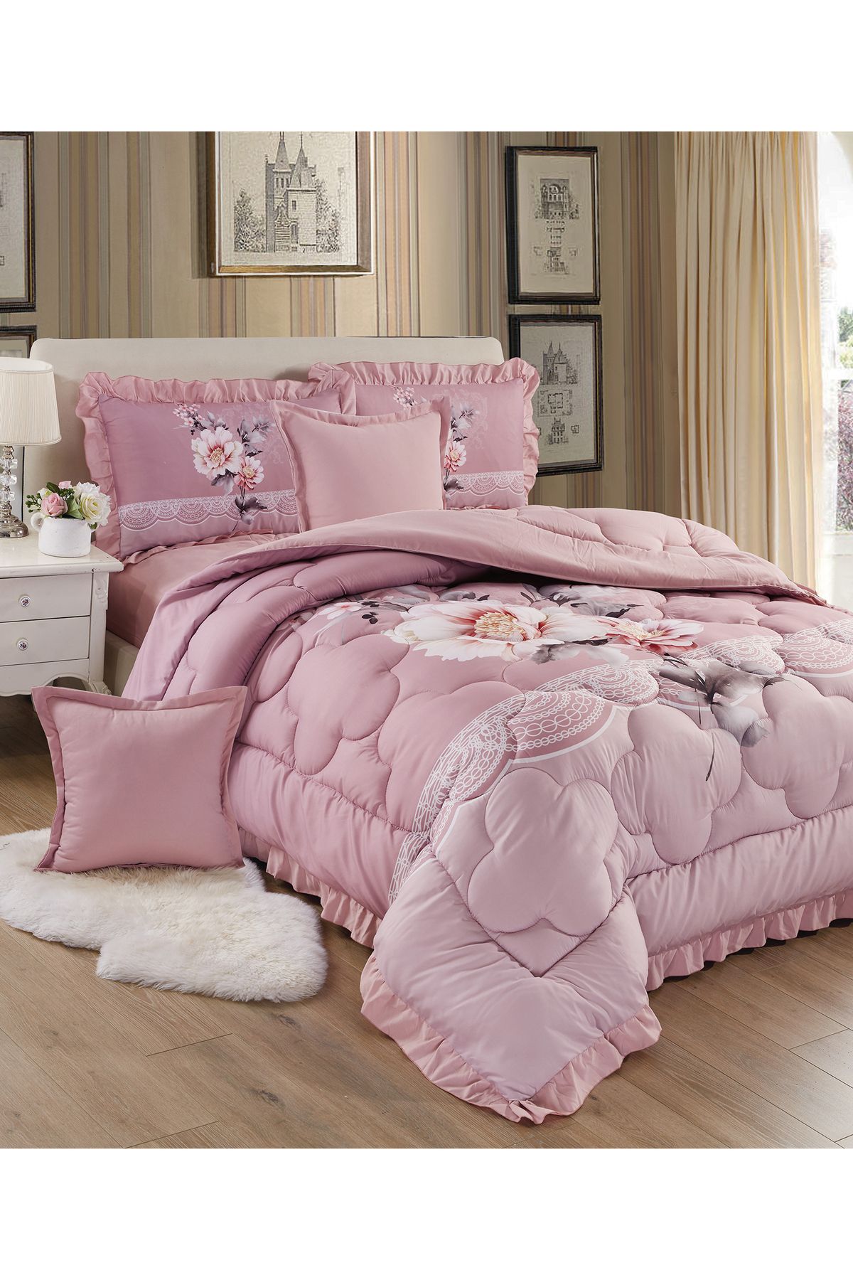 Generic-Comforter Set 4 Piece Single Size Elegant Bedspread Lightweight Comforter Suitable for All Seasons 5