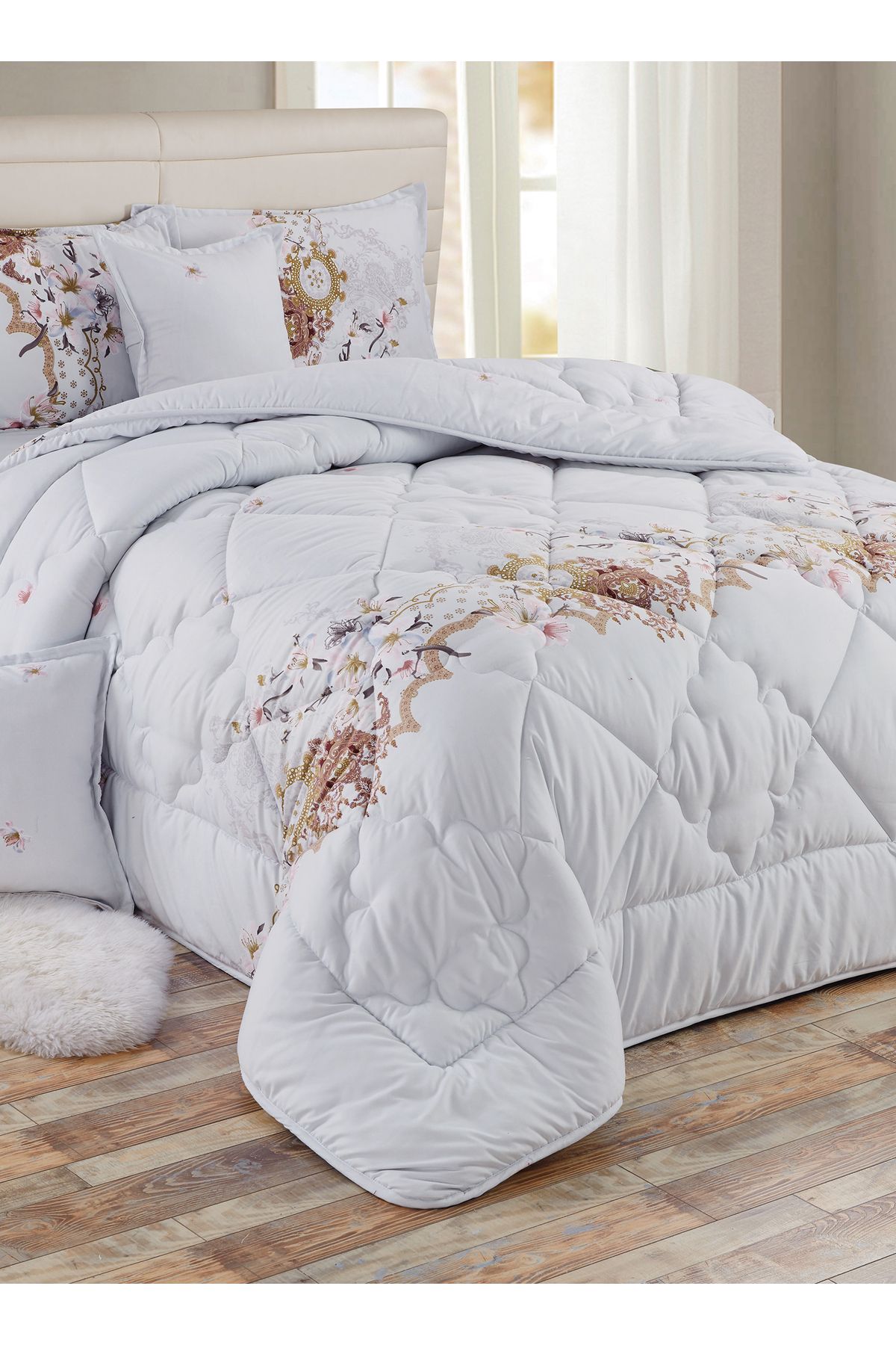 Generic-Comforter Set 4 Piece Single Size Elegant Bedspread Lightweight Comforter Suitable for All Seasons 5