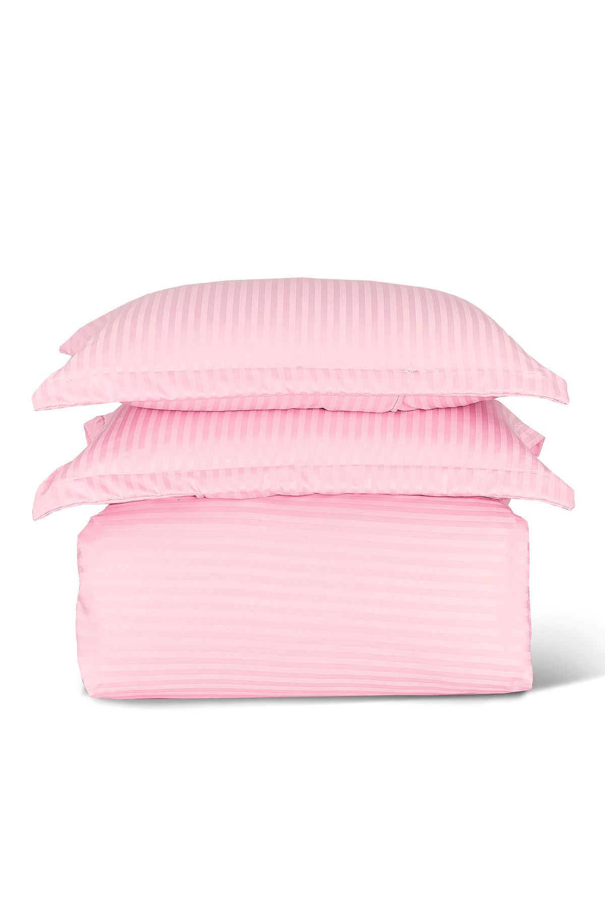 Generic-Hotel Stripe soft Comforter Set, Single Size (160X210 CM) 4 Pieces, Horizontal Striped Pattern 2