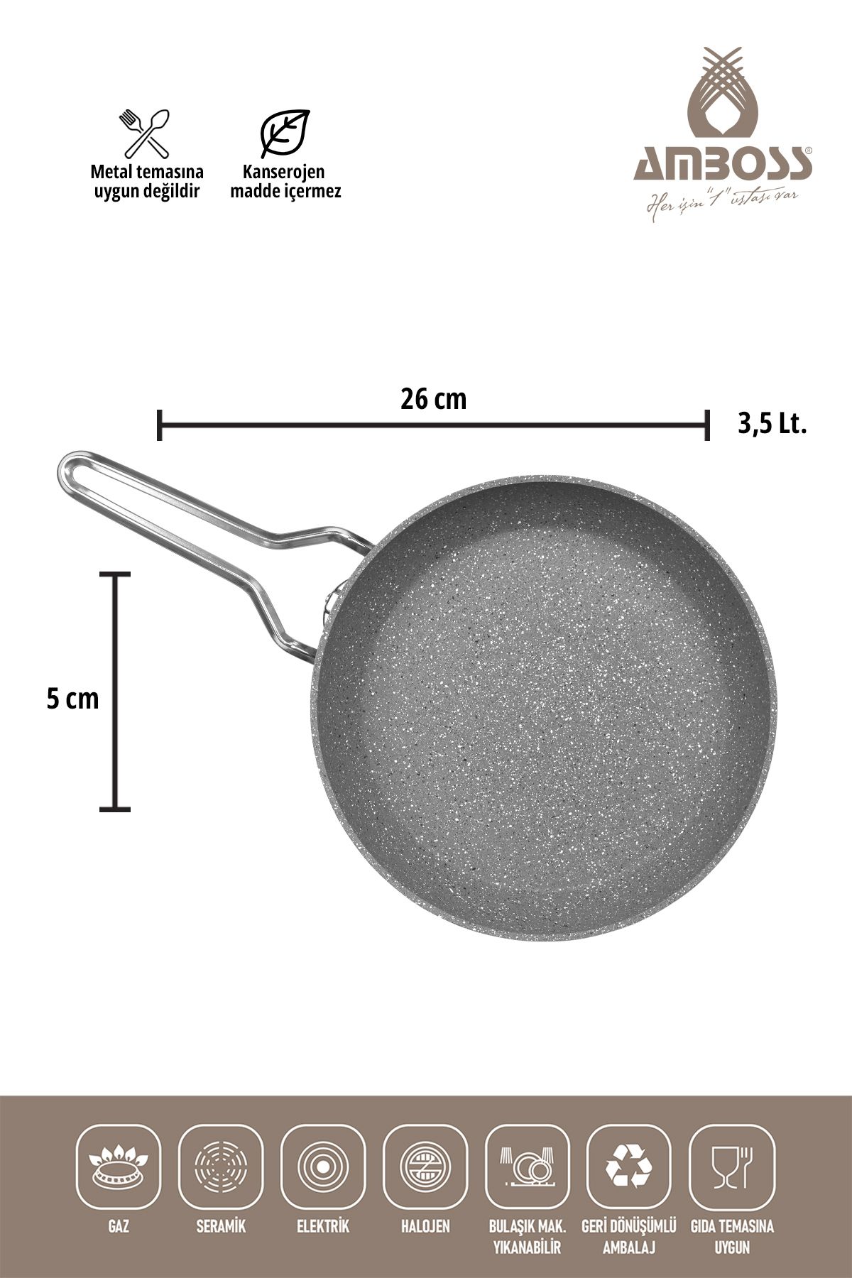 Amboss-Lunara 13-Piece Granite Pot Pan Set & Stainless Steel Storage Container 5