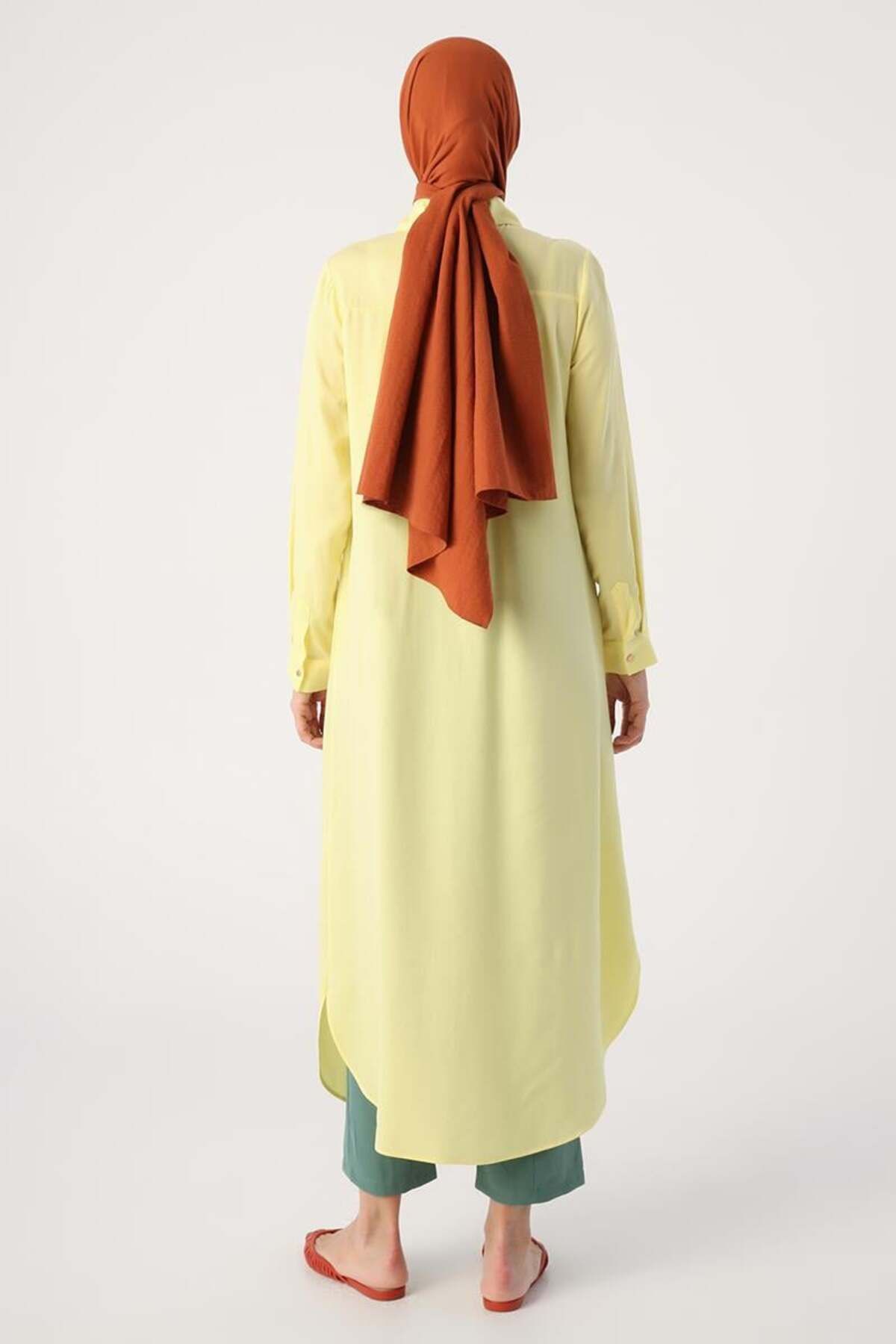 ALLDAY-Light Yellow-Hidden Placket Shirt Tunic 4