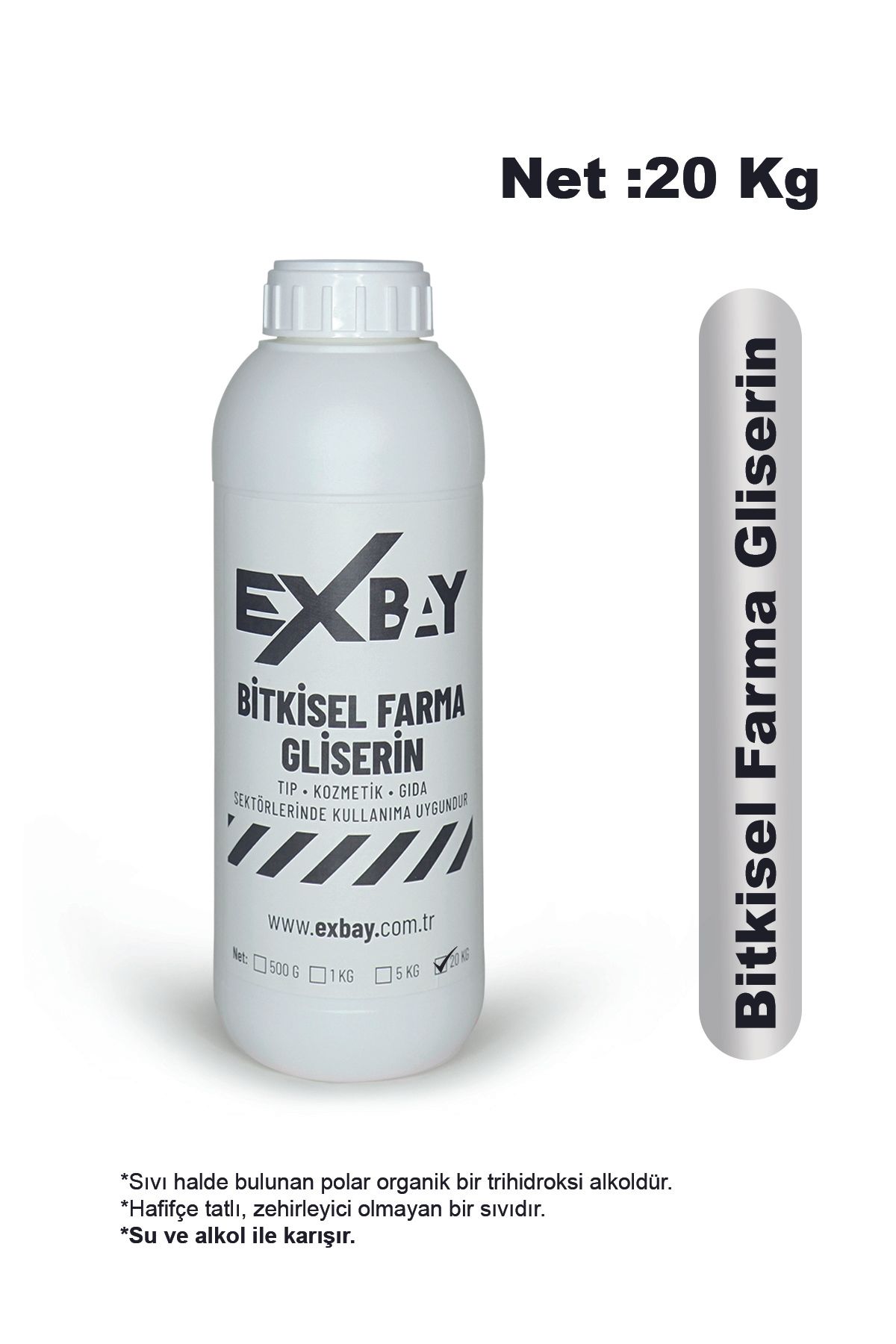 EXBAY | Bitkisel %100 Farma Gliserin 20 Kg - Tıp, Kozmetik, Gıda Sektörüne Uygun