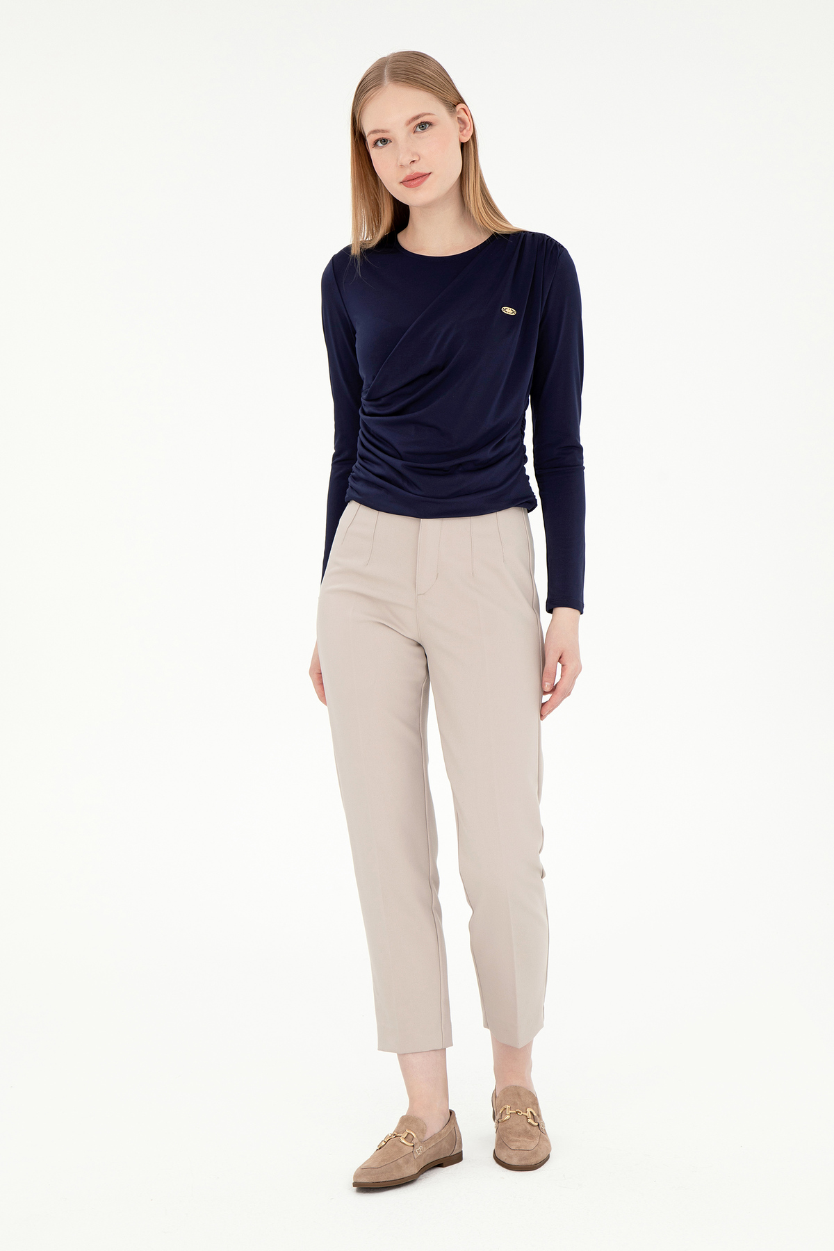 U.S. Polo Assn. Kadın Lacivert Bisiklet Yaka Sweatshırt 50291561-VR033 görsel 4