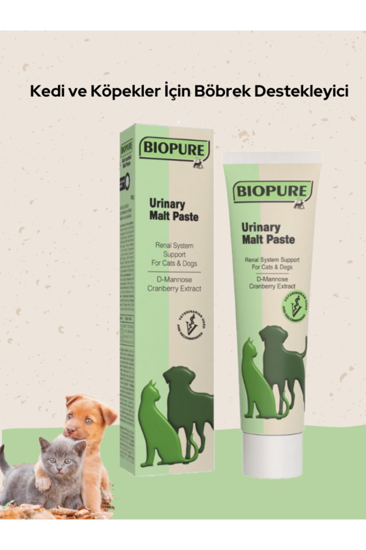 Bio Pure Kedi ve Köpekler İçin Üriner Sistem Destekleyici - Biopure Urinary Malt Paste