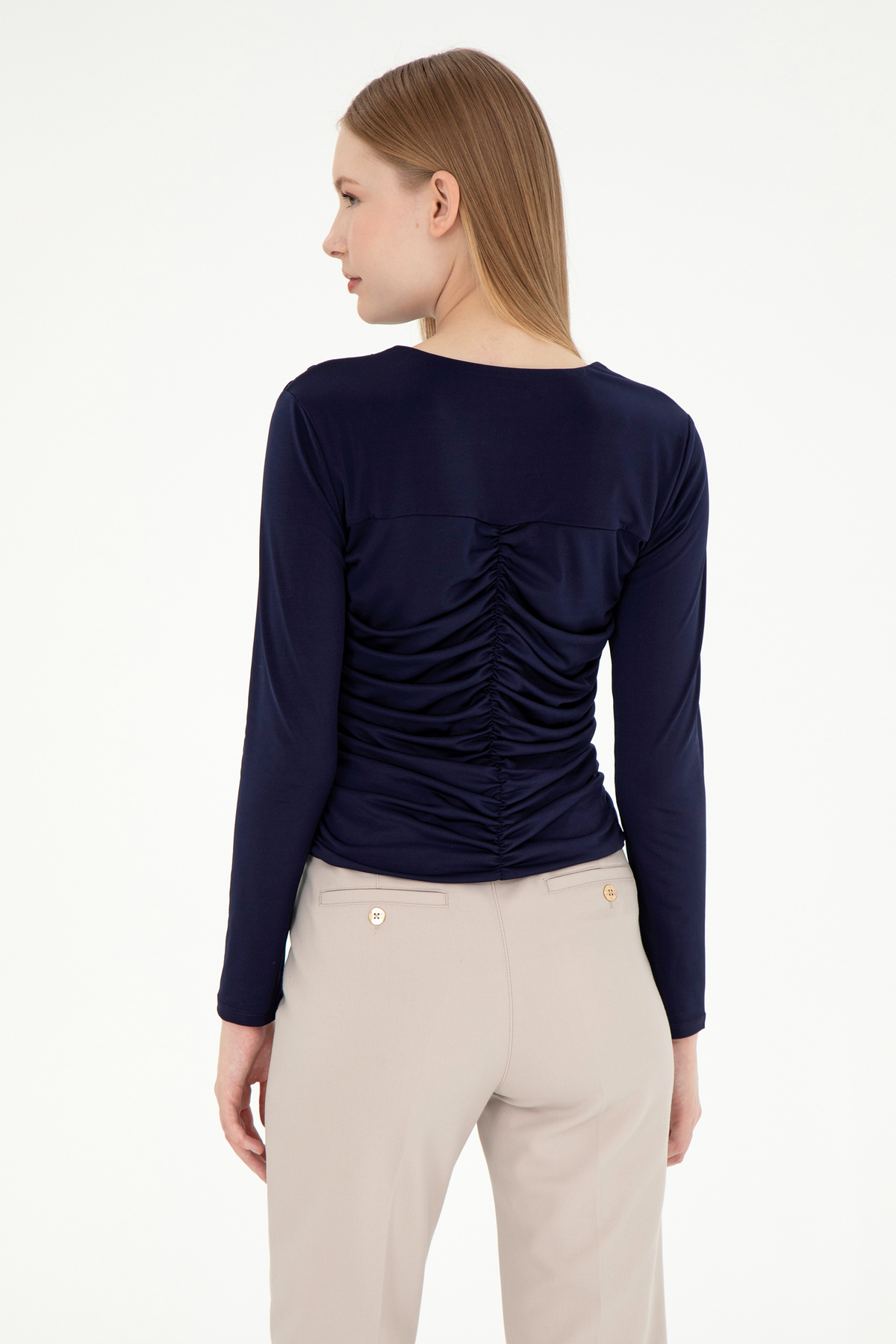U.S. Polo Assn. Kadın Lacivert Bisiklet Yaka Sweatshırt 50291561-VR033 görsel 5