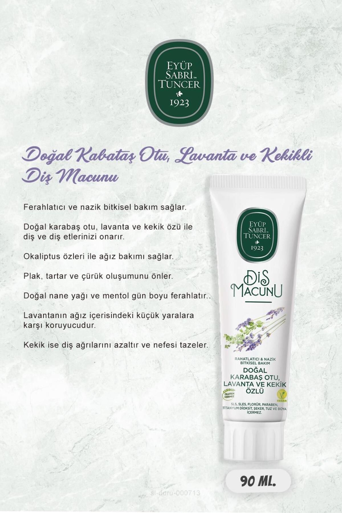 Eyüp Sabri Tuncer-90 ml Toothpaste Set with Miswak, Ginger, Lavender, Cocoa, Pine Extract and Rosie 4