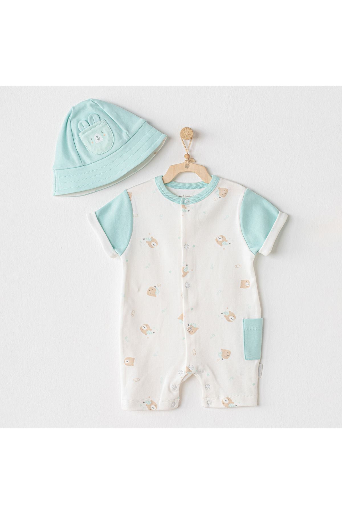 andywawa BEBEK TULUM ŞAPKA TAKIM ROMPER HAT SET MY SLEEPING BABY