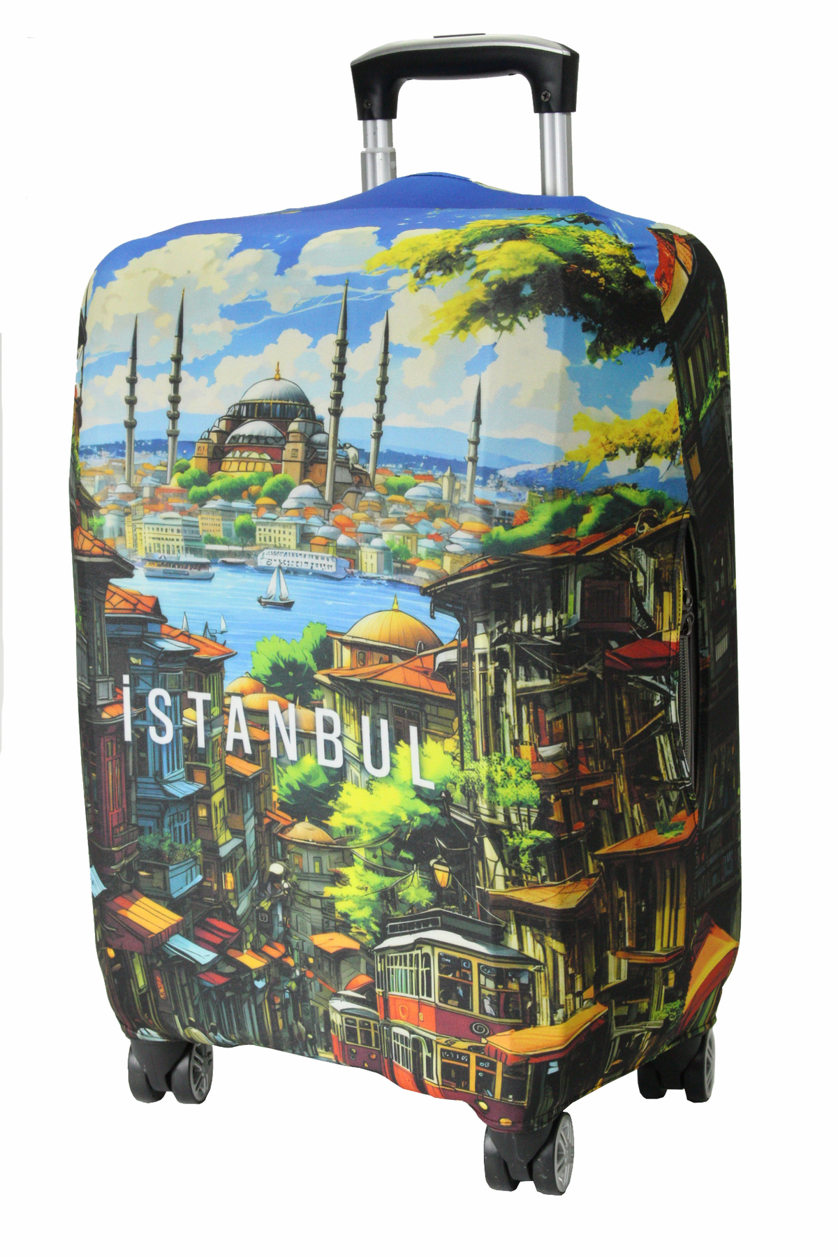 (My#118 İstanbul 2) VALİZLER İÇİN KILIF SETİ (KABİN ORTA VE BÜYÜK)