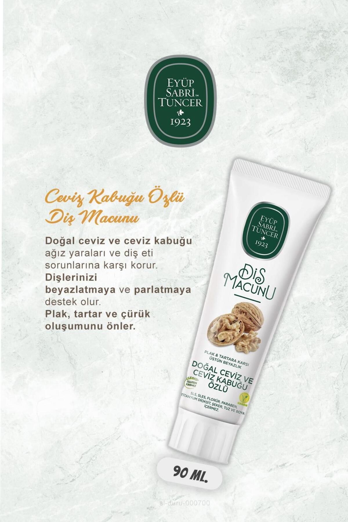 Eyüp Sabri Tuncer-90 ml Toothpaste Set with Aloe Vera, Miswak, Walnut and Peel, Cocoa, Pine Extract and Rosie 4