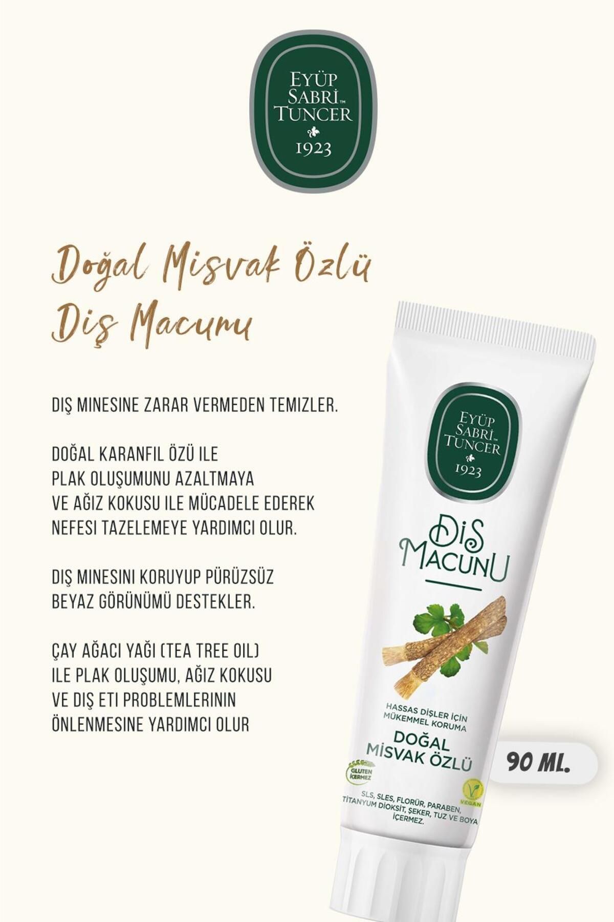 Eyüp Sabri Tuncer-90 ml Toothpaste Set with Miswak, Ginger, Lavender, Cocoa, Pine Extract and Rosie 5