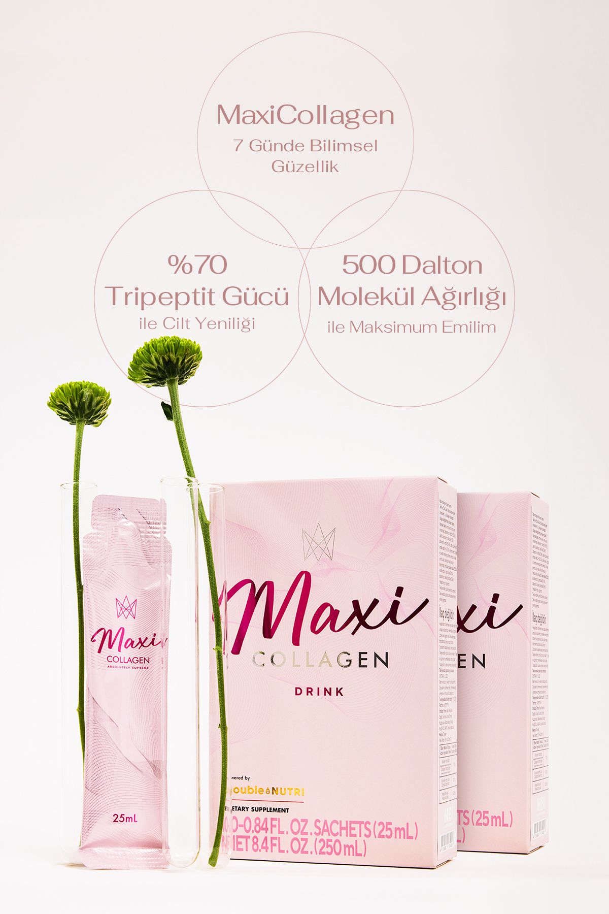 MaxiCollagen Drink %98 Saf Tripeptit İçeren, Balık Kolajeni Takviyesi 2 Kutu (20 Şase)