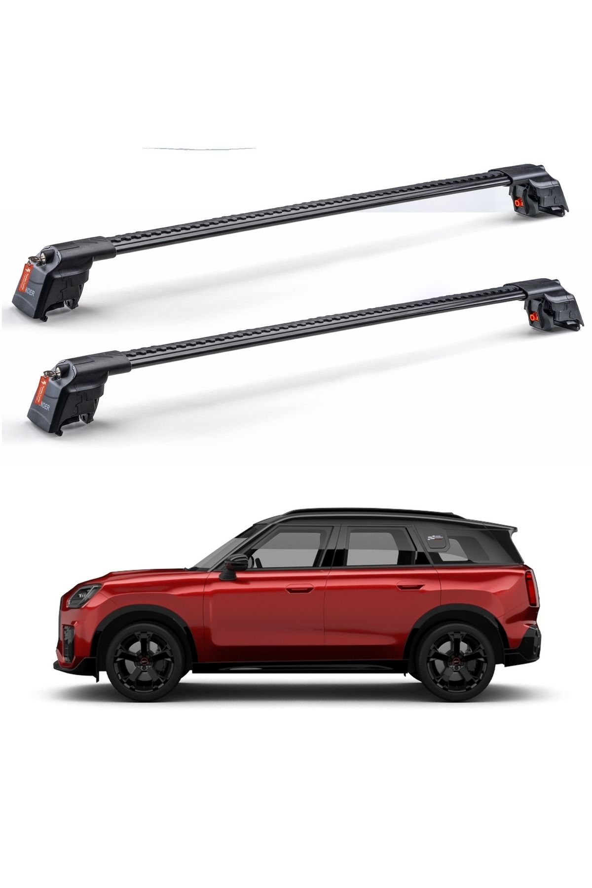 Thunder Mini Countryman 2024 - Sonrası TRX1 Thunder Carrier Kilitli Ara Atkı Taşıyıcı Tavan Barı Siyah