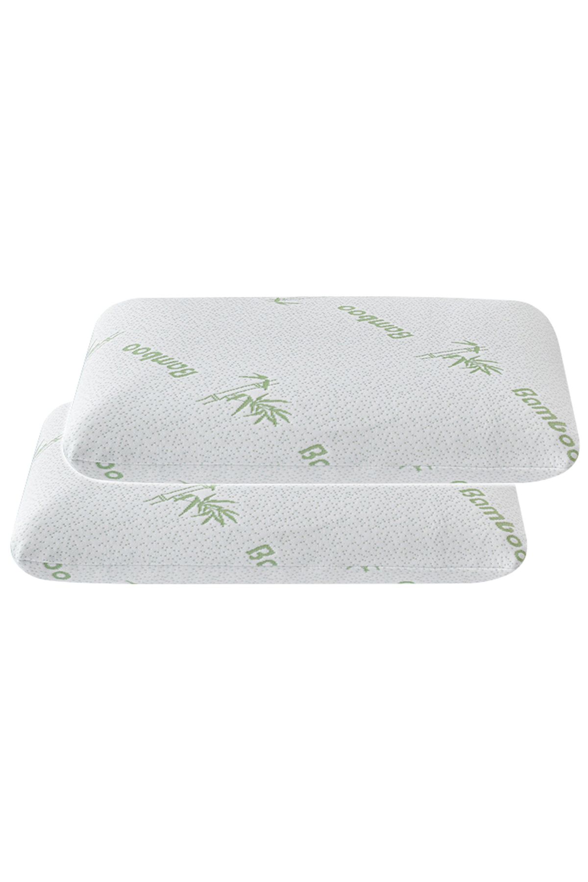 Generic-Pack of 2 Memory Foam Pillow Queen Size Knitted Fabric for Sleeping 1