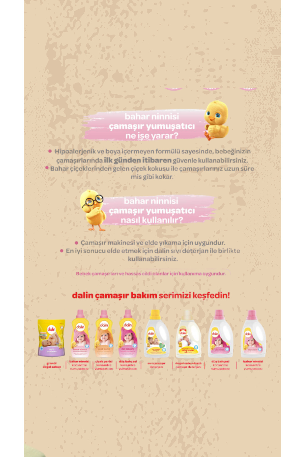 Dalin Yumuşatıcı Bahar Ninisi 1500 ml Deterjan 1500 ml Granül sabun 500 gr fotoğrafı 3 (önizleme)