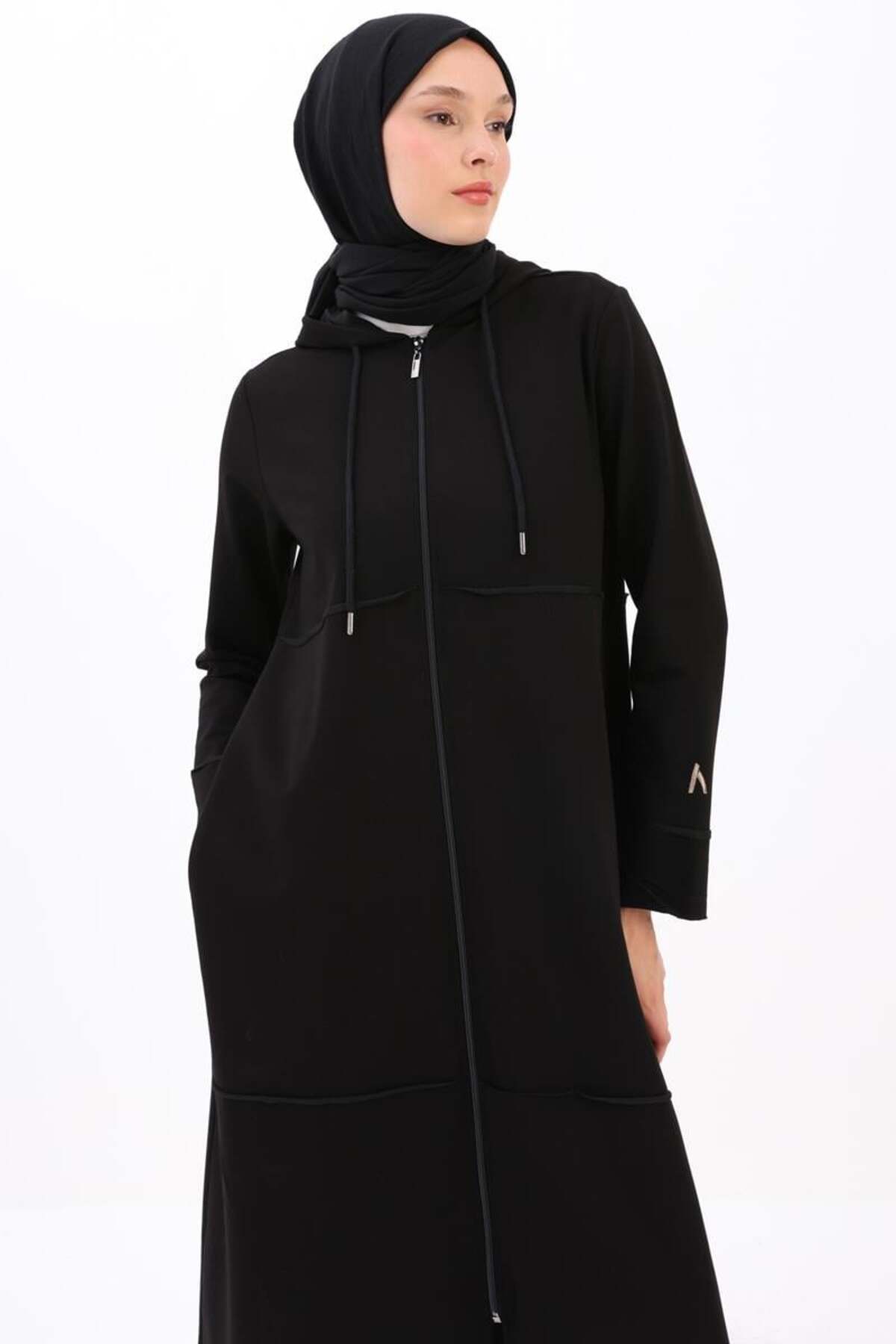 ALLDAY  Siyah Kapüşonlu Fermuarlı Hırka