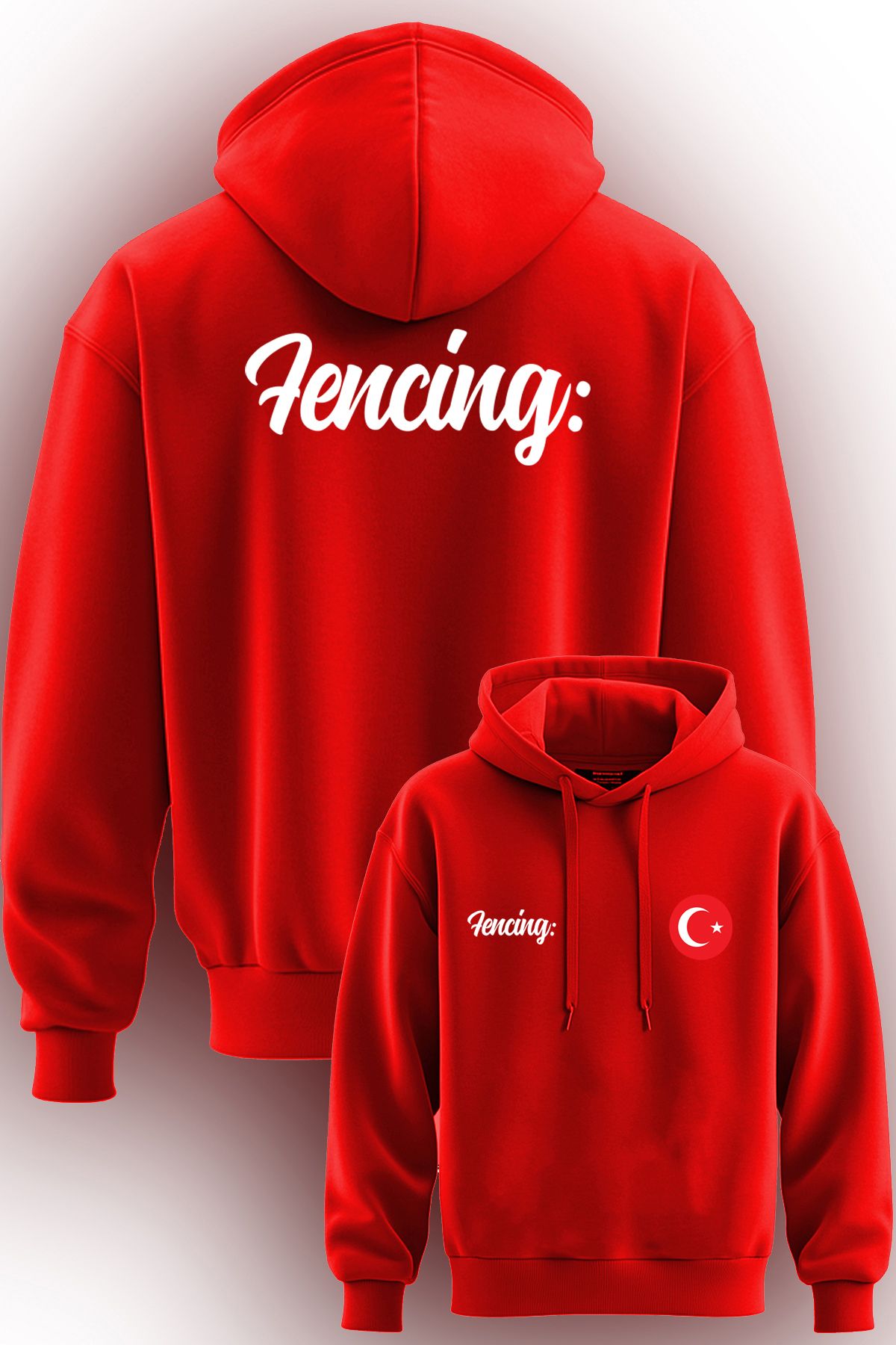 TOP GLORY Eskrim Baskılı 3 İp Şardonlu Kapüşonlu Sweatshirt