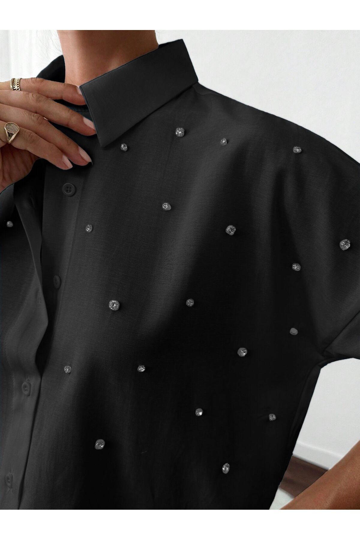 Basko fashion Риза тип салаш с бродирани камъни