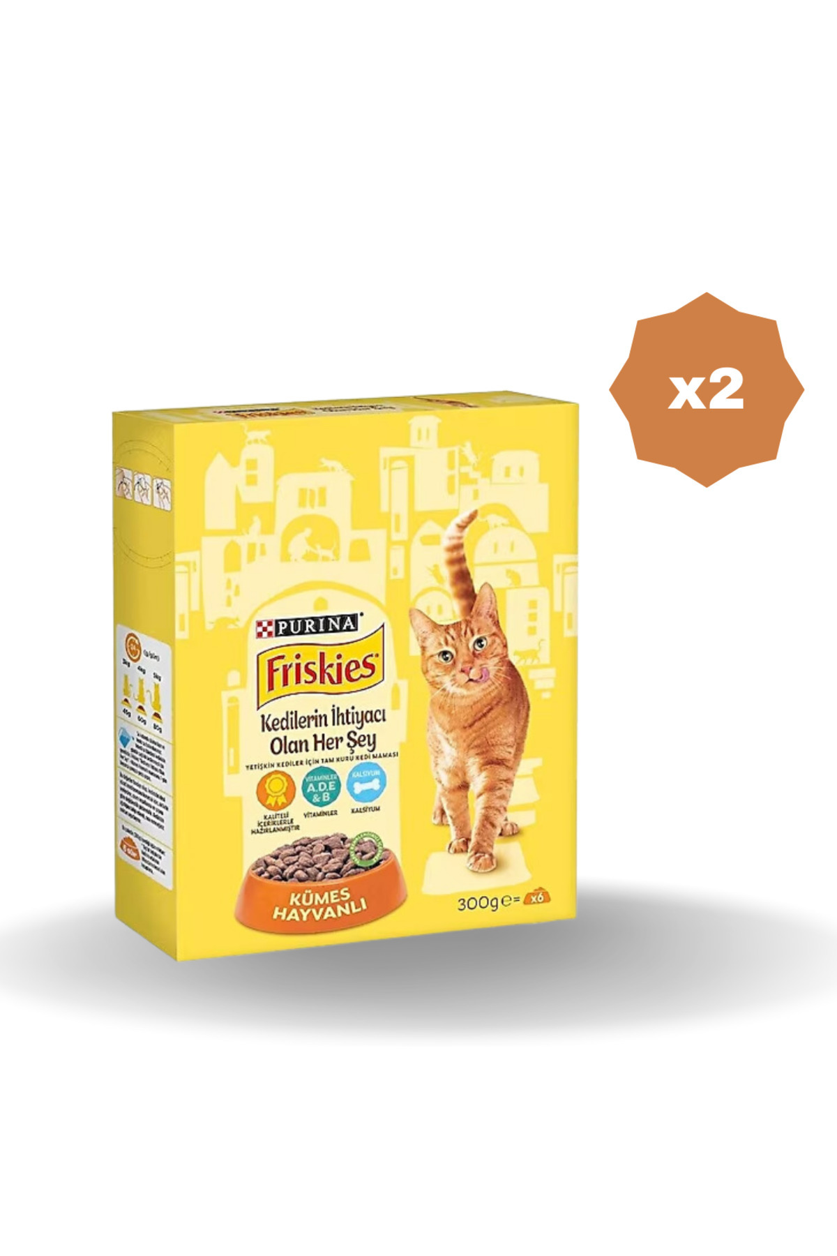 FELİX KEDİ FRİSKİES YETİŞKİN KÜMES HAYVANLI KURU MAMA 300 GR - (2 ADET)