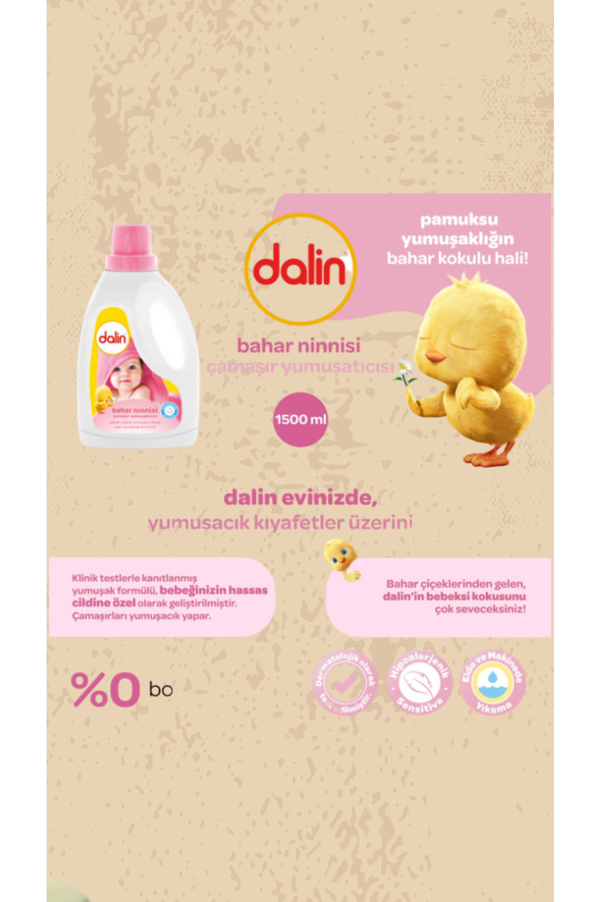 Dalin Yumuşatıcı Bahar Ninisi 1500 ml Deterjan 1500 ml Granül sabun 500 gr fotoğrafı 2 (önizleme)