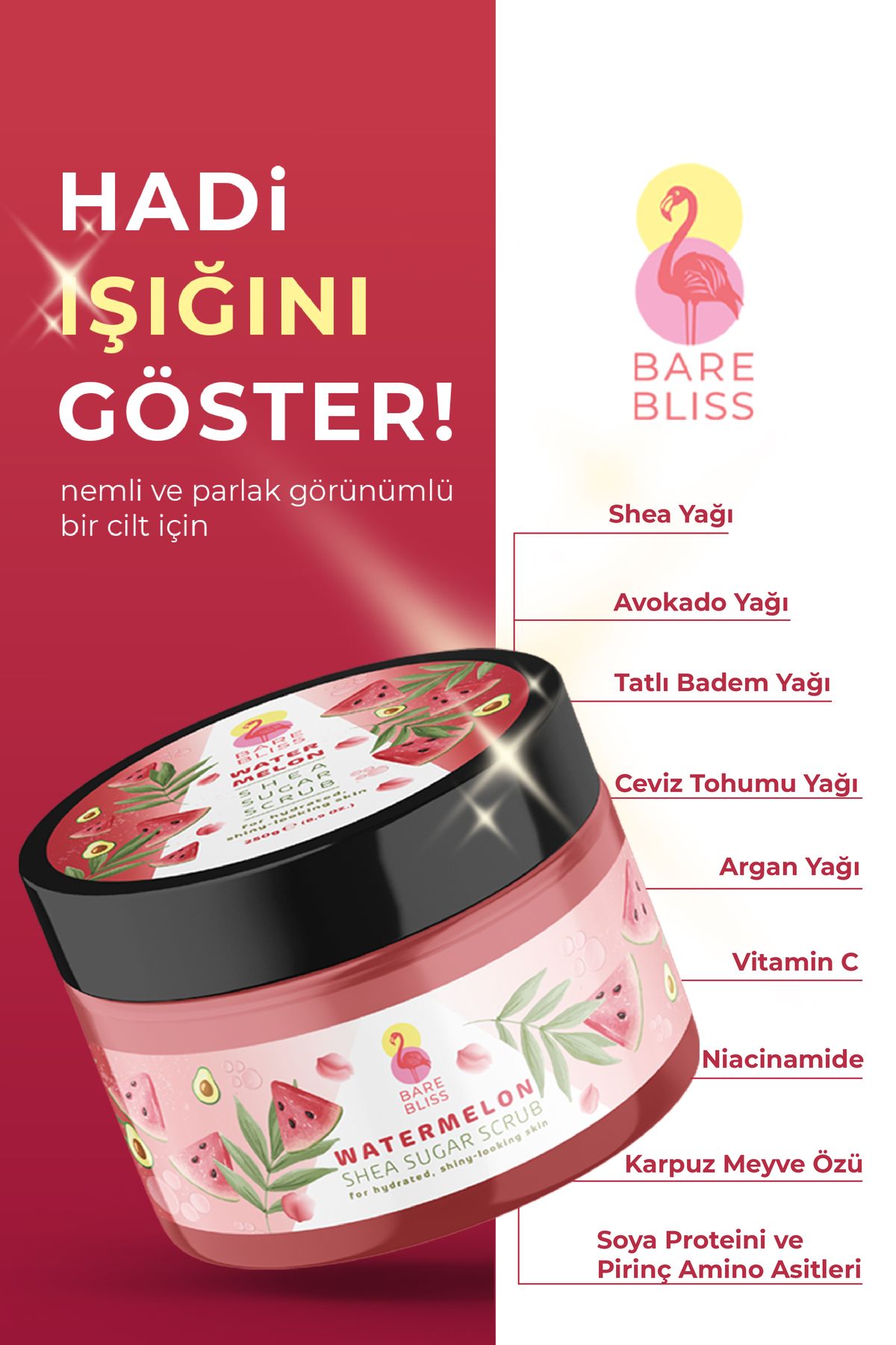 BareBliss Body Scrub Besleyici Arındırıcı Nemlendirici Vücut Peelingi 250 gr