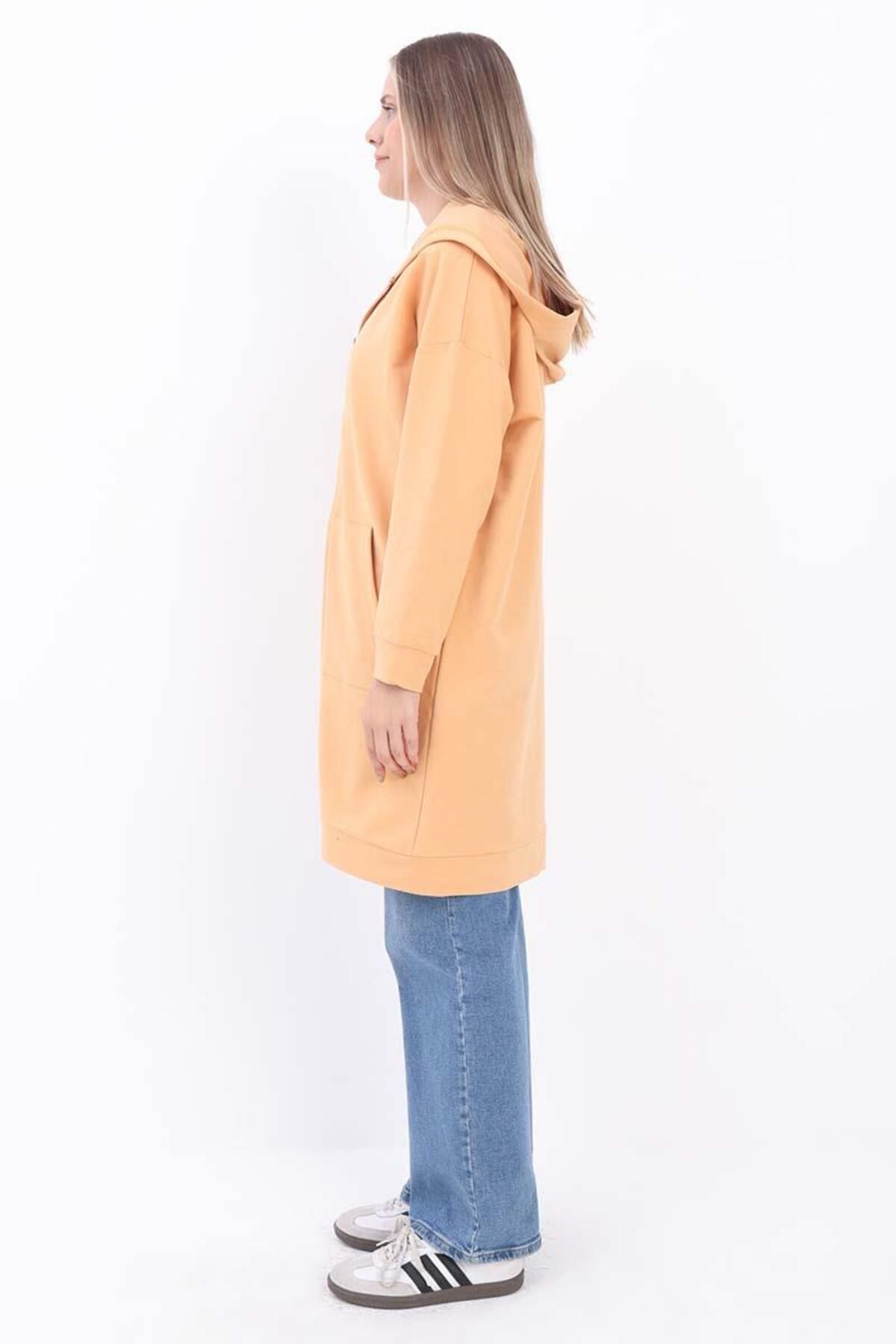 Soft Sarı-Fermuarlı Sweat Hırka - 3