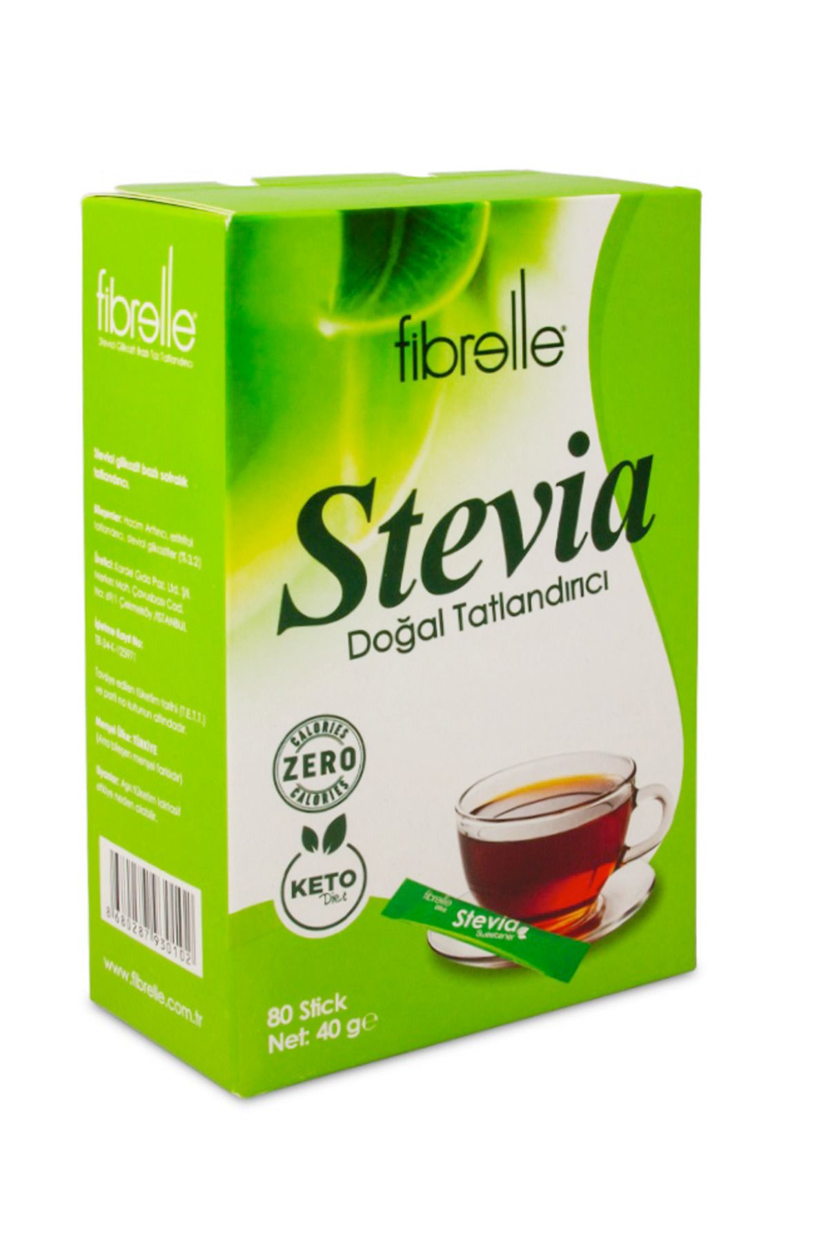 Fibrelle Ultra Stevia Lı Tatlandırıcı 0,5 gr 80 Adetlik 1 Kutu