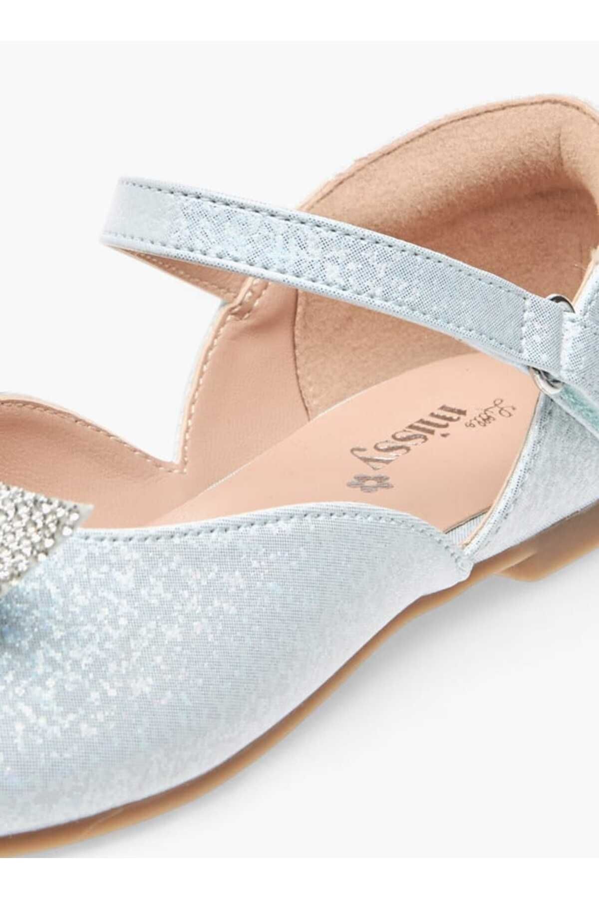 Little Missy-Embellished Bow Ballerina Shoes with Hook and Loop Closure 6