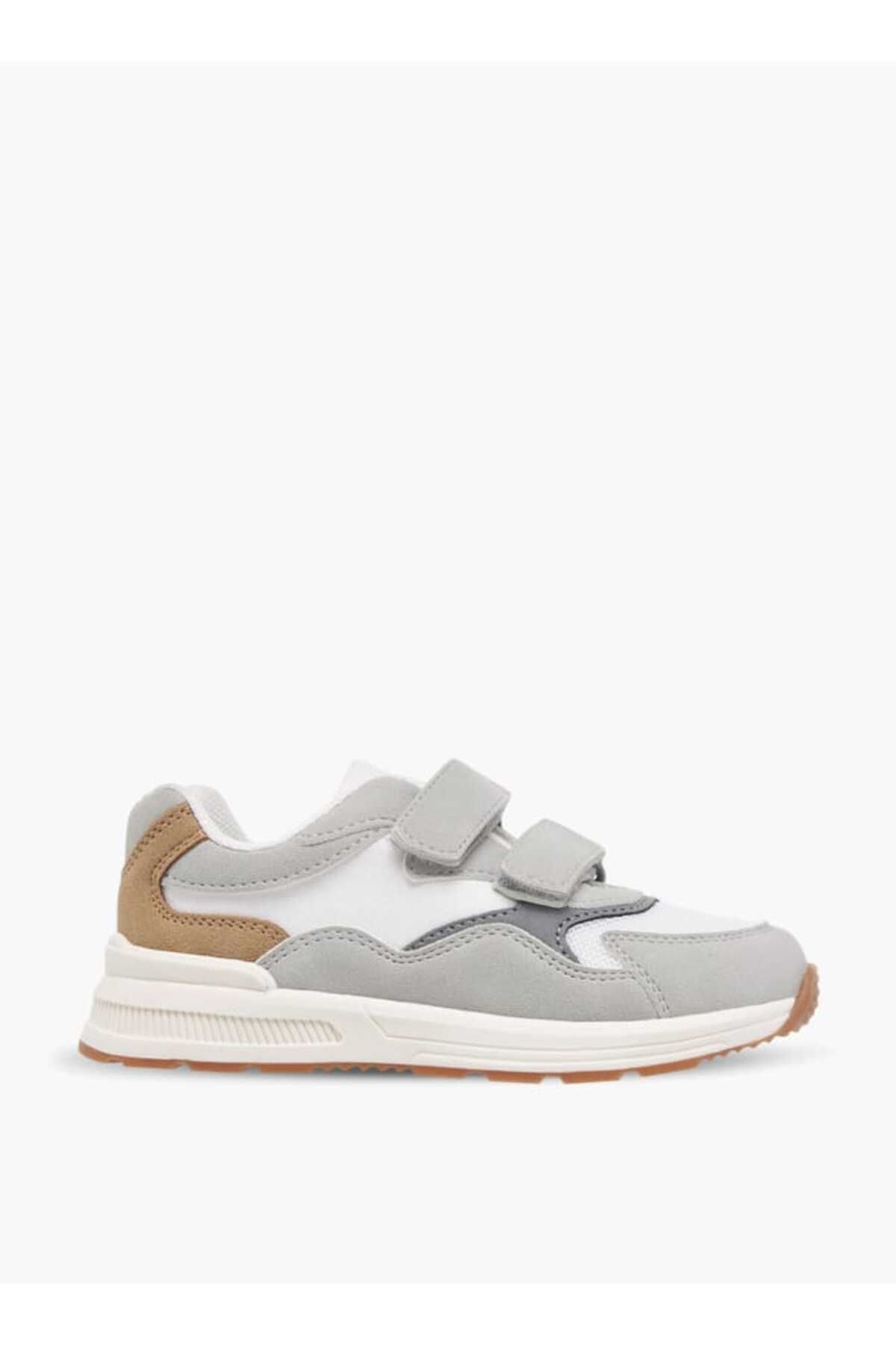 Juniors-Panelled Ankle Sneakers with Hook and Loop Closure 3