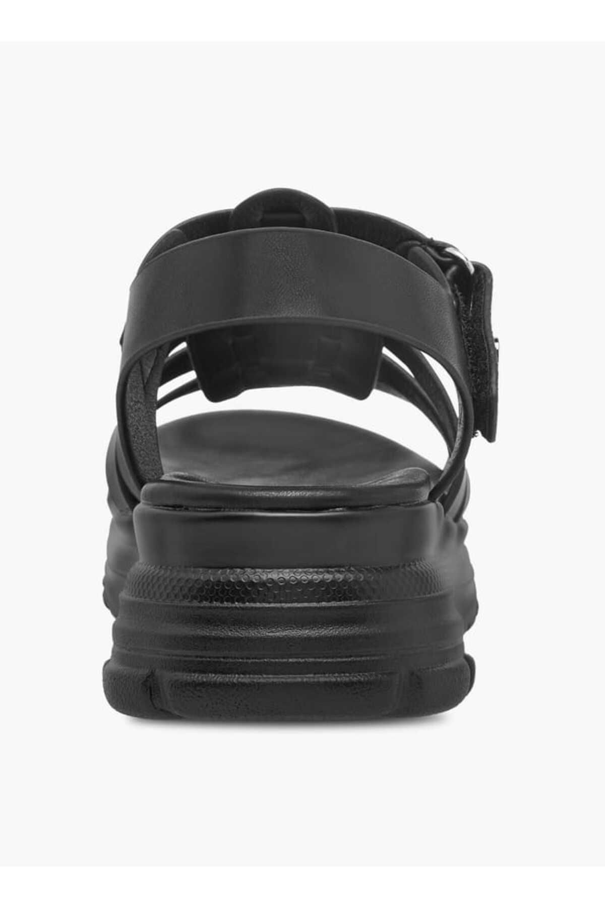 Le Confort-Solid Chunky Sole Strap Sandals with Hook and Loop Closure 4