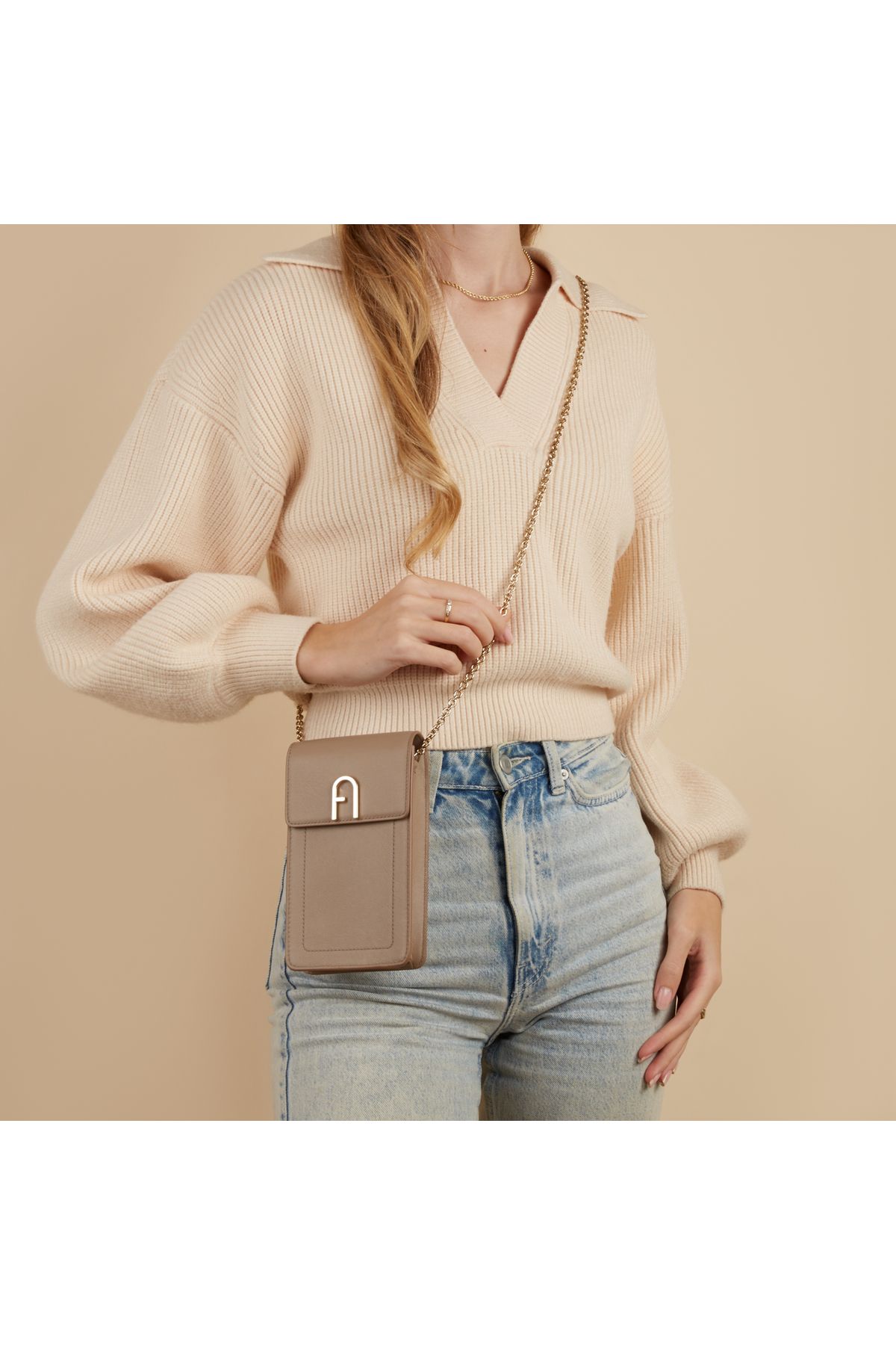 FURLA-Flow Damen Handytasche Beige We00543bx20451257s 2