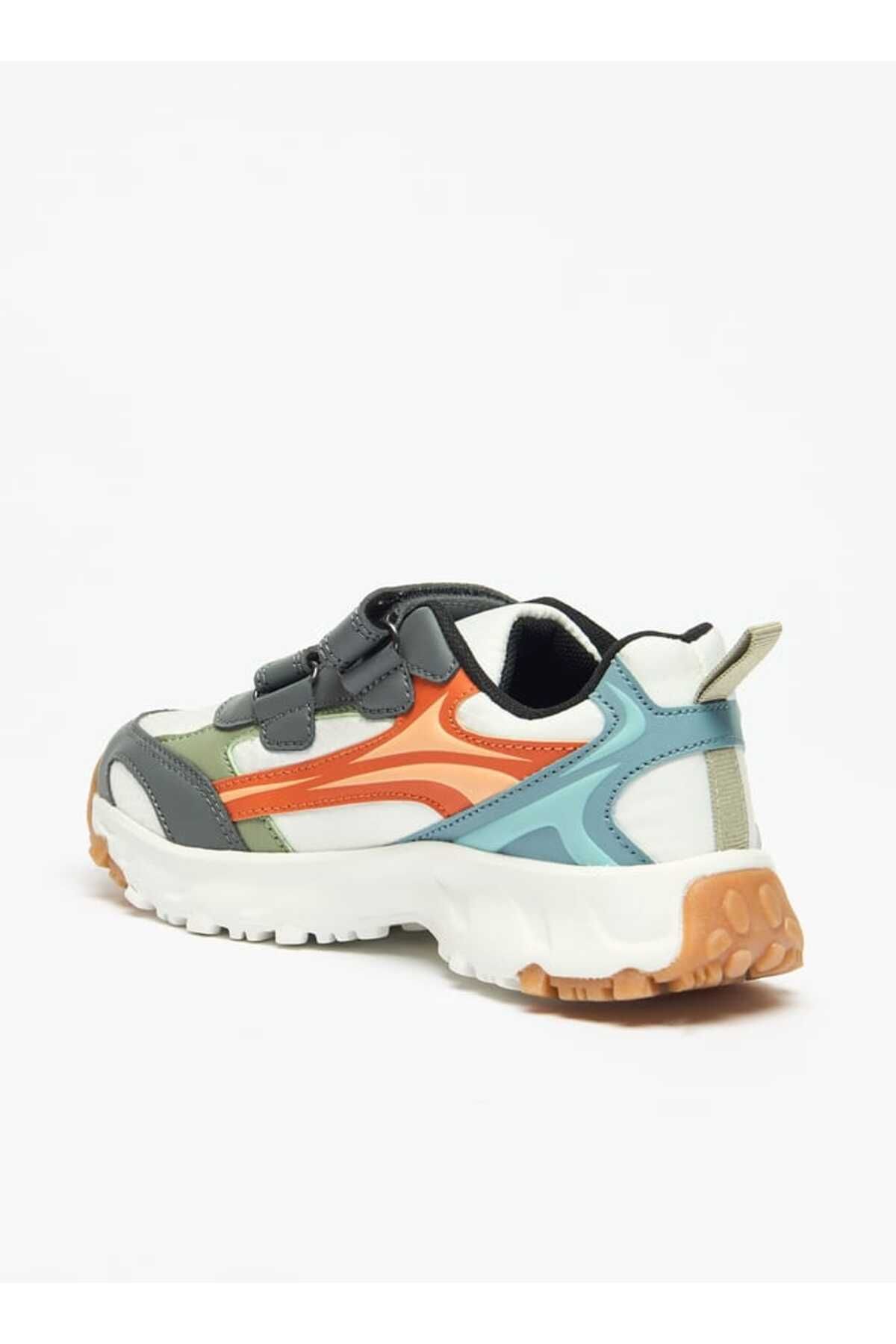Juniors-Colourblock Sneakers with Hook and Loop Closure 2