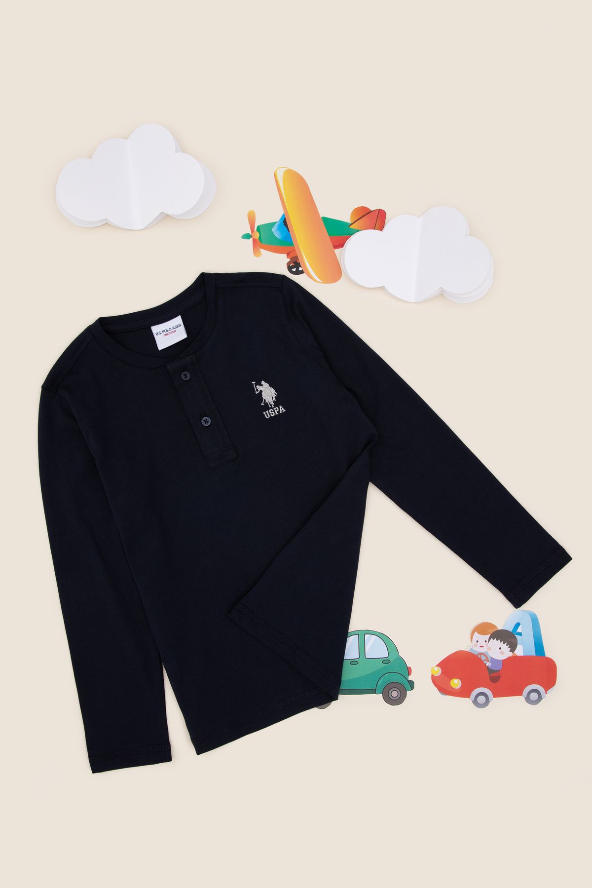 U.S. Polo Assn.-Boy's Navy Blue Basic Sweatshirt 50297420 -Vr033 1