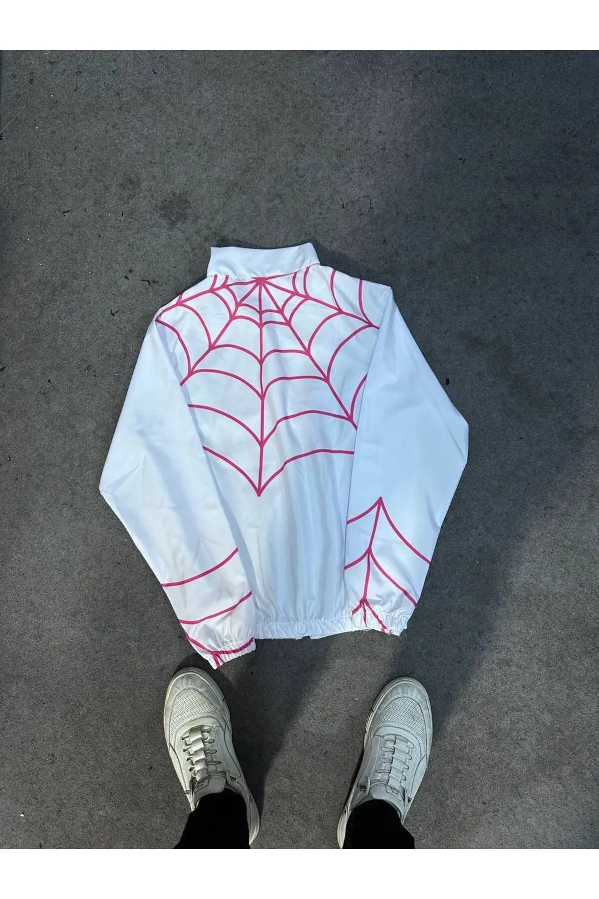 Lushen Anime Çizgi Unisex Paraşüt Kumaş Oversize Rüzgarlık Yağmurluk İnce Ceket görsel 3